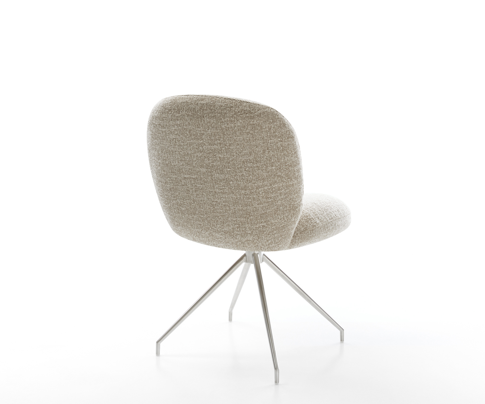 Jídelní židle Nube-Flex látka Měkký béžová křížová podnož zúžená nerezová ocel taštičkové pružiny - Obrázek 5