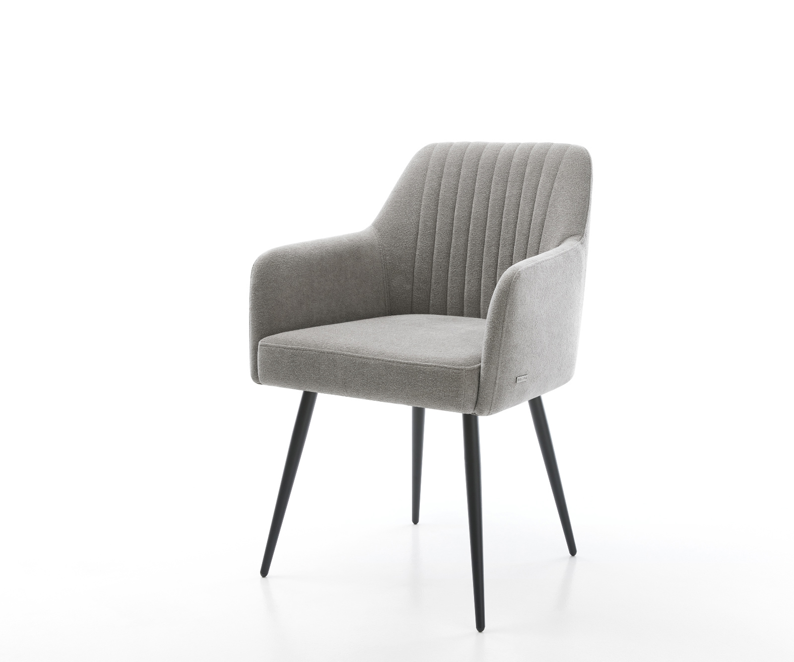 Jídelní židle Greg-Flex strukturovaná látka Měkký šedá 4-nohá zúžená černá taštičkové pružiny