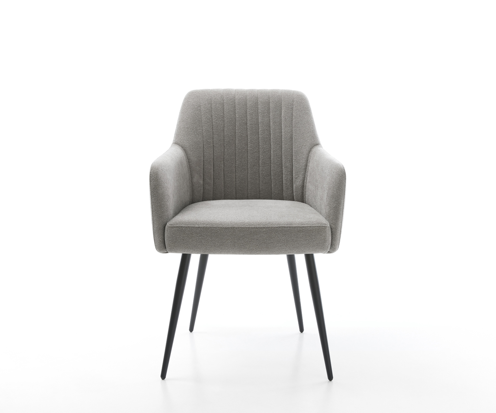 Jídelní židle Greg-Flex strukturovaná látka Měkký šedá 4-nohá zúžená černá taštičkové pružiny - Obrázek 2