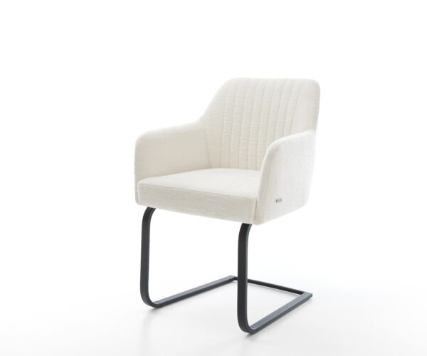 Jídelní židle Greg-Flex bouclé měkký béžová jídelní židle plochá černá taštičkové pružiny