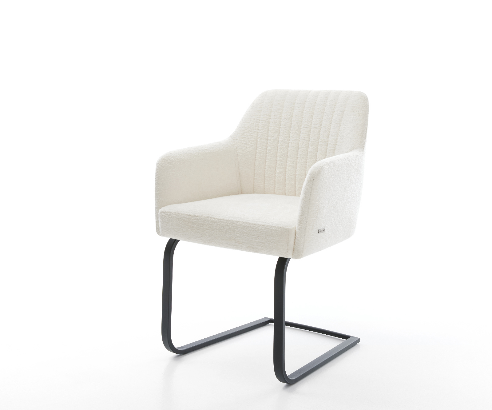 Jídelní židle Greg-Flex bouclé měkký béžová jídelní židle plochá černá taštičkové pružiny