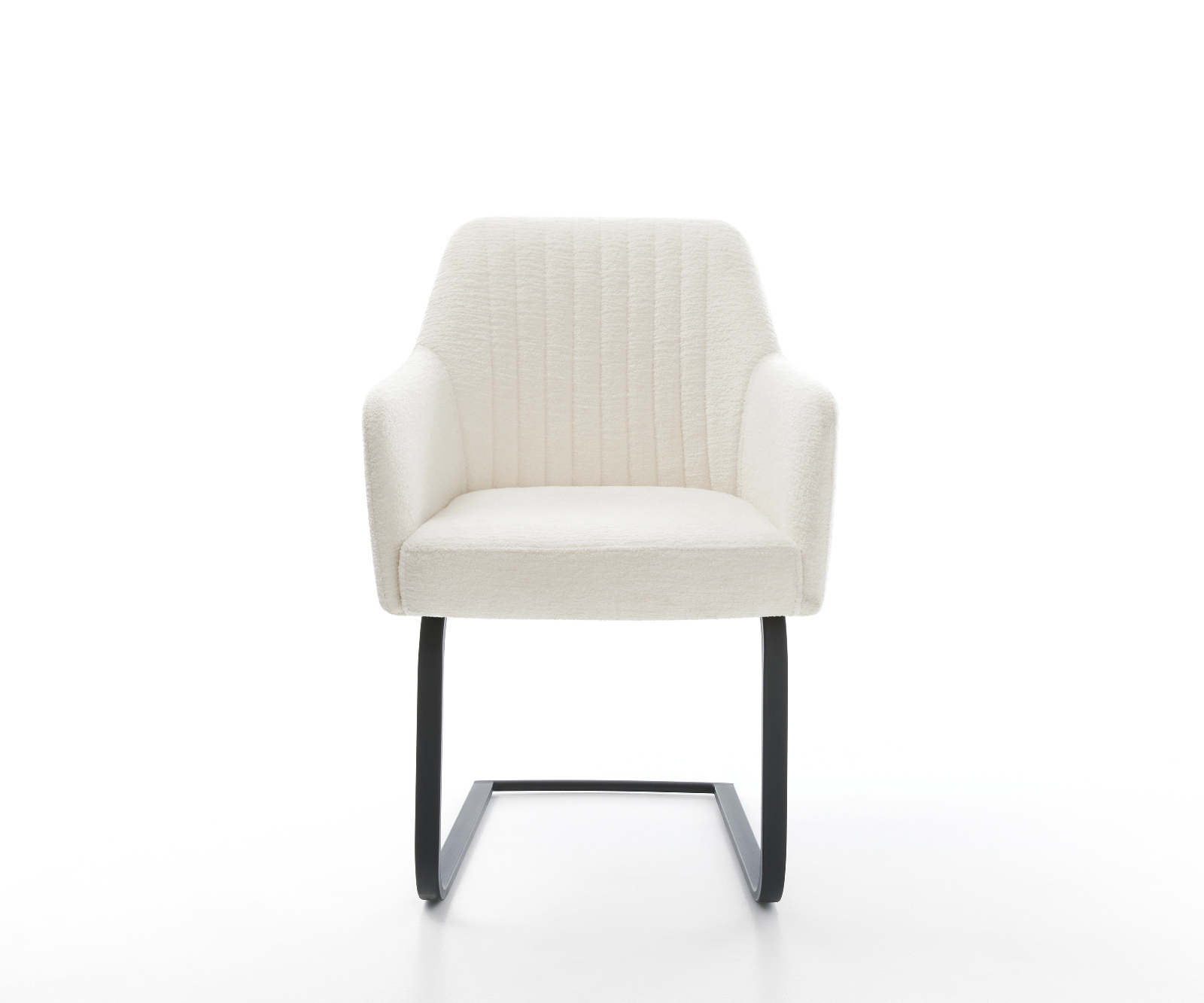 Jídelní židle Greg-Flex bouclé měkký béžová jídelní židle plochá černá taštičkové pružiny - Obrázek 2