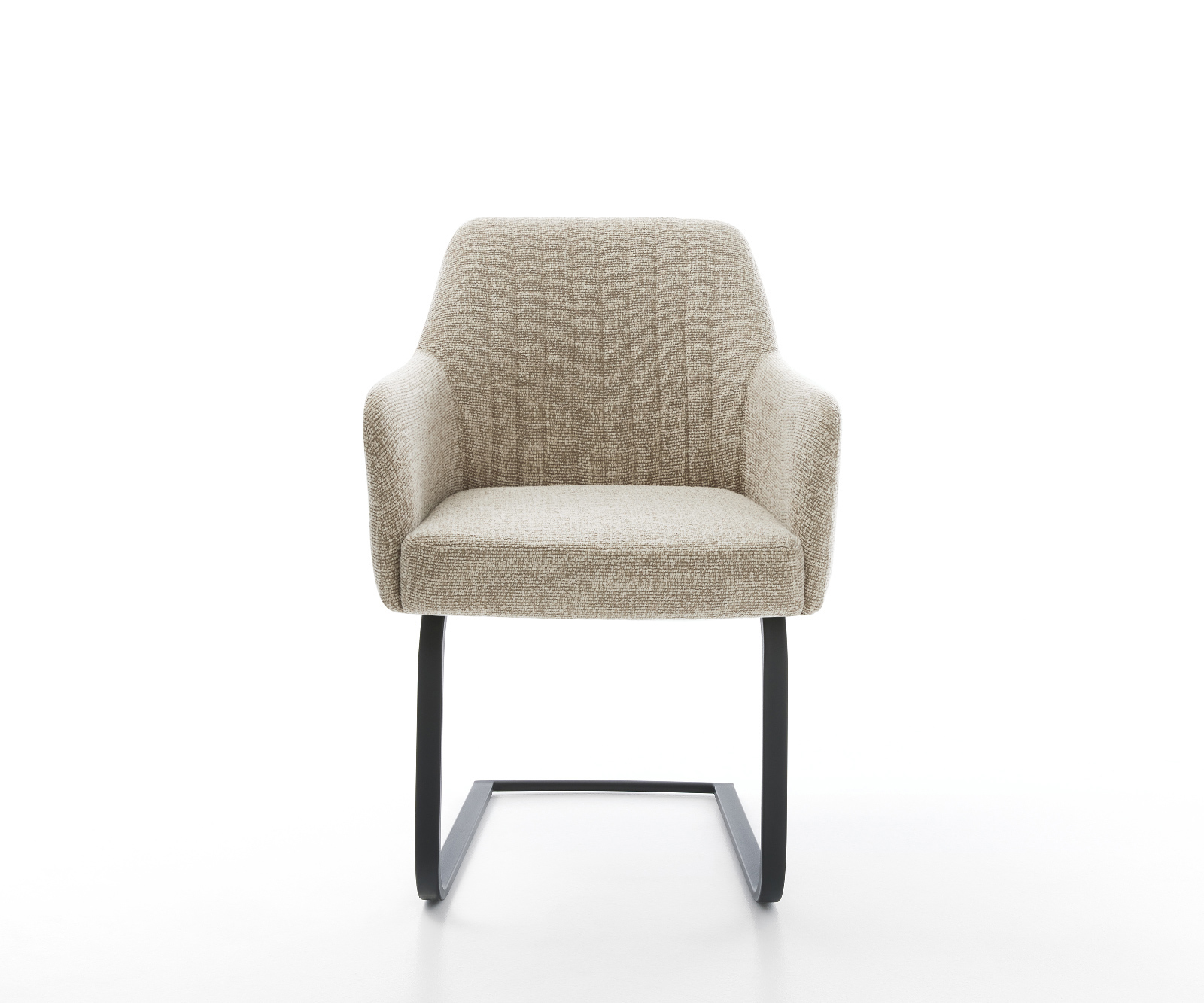 Jídelní židle Greg-Flex látka Měkký béžová jídelní židle plochá černá taštičkové pružiny - Obrázek 2