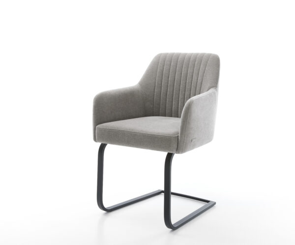 Jídelní židle Greg-Flex strukturovaná látka Měkký šedá jídelní židle plochá černá taštičkové pružiny