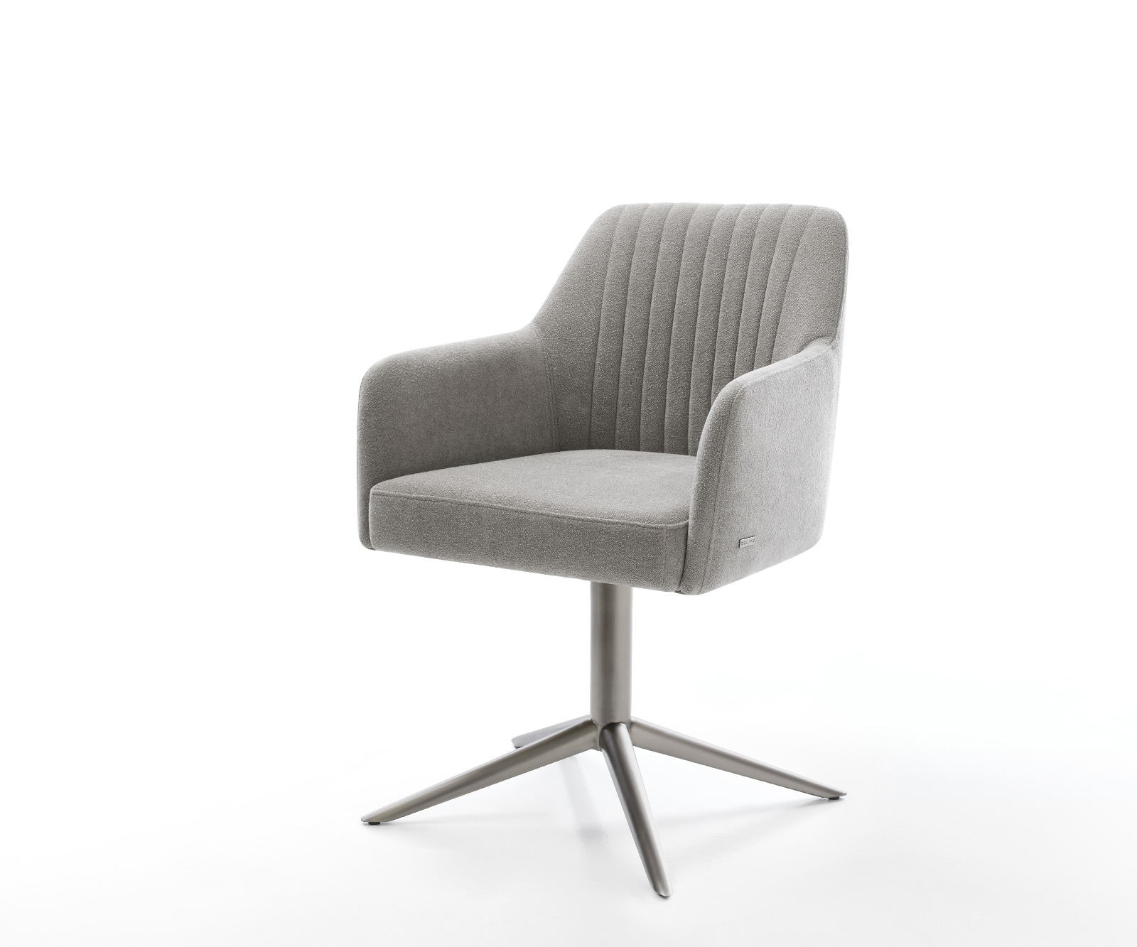 Jídelní židle Greg-Flex tkanina Měkký šedá křížová podnož grafit 360° otočný houpací funkce taštičkové pružiny