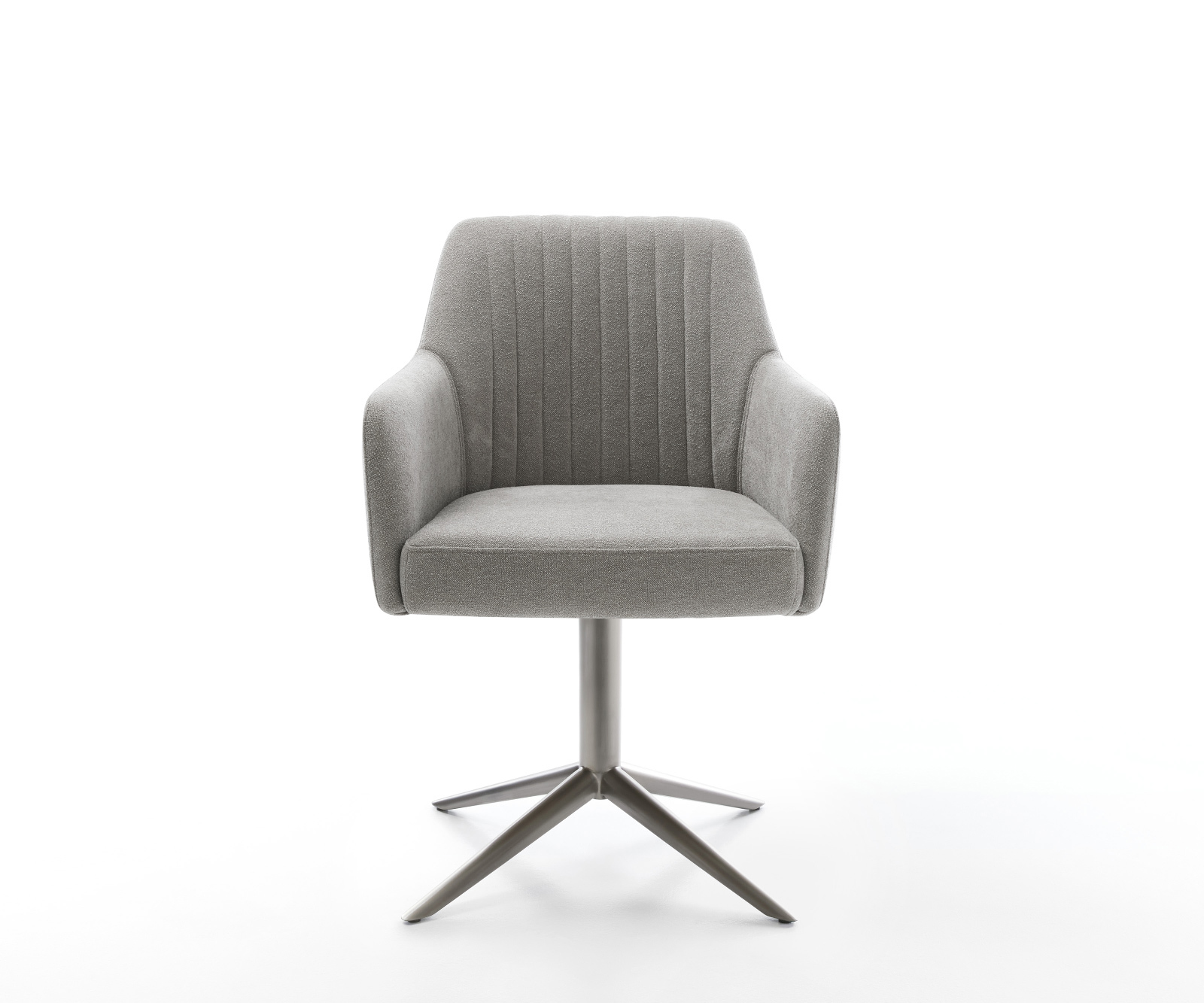 Jídelní židle Greg-Flex tkanina Měkký šedá křížová podnož grafit 360° otočný houpací funkce taštičkové pružiny - Obrázek 2