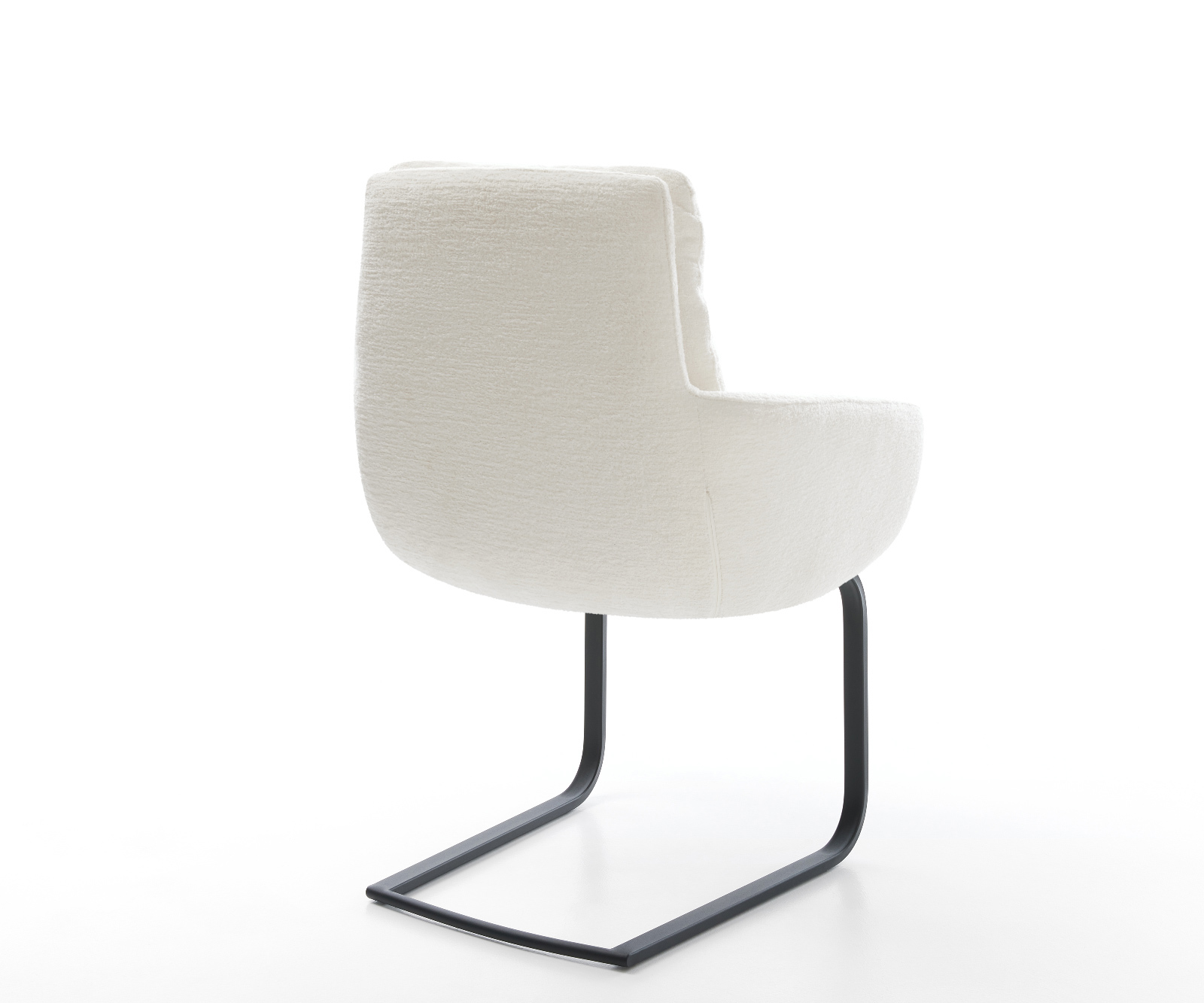 Jídelní židle Abelia-Flex s područkami bouclé měkký béžová jídelní židle plochá černá - Obrázek 5