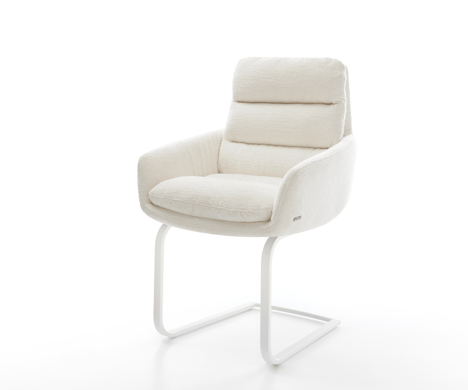 Jídelní židle Abelia-Flex s područkami bouclé měkký béžová jídelní židle plochá bílá