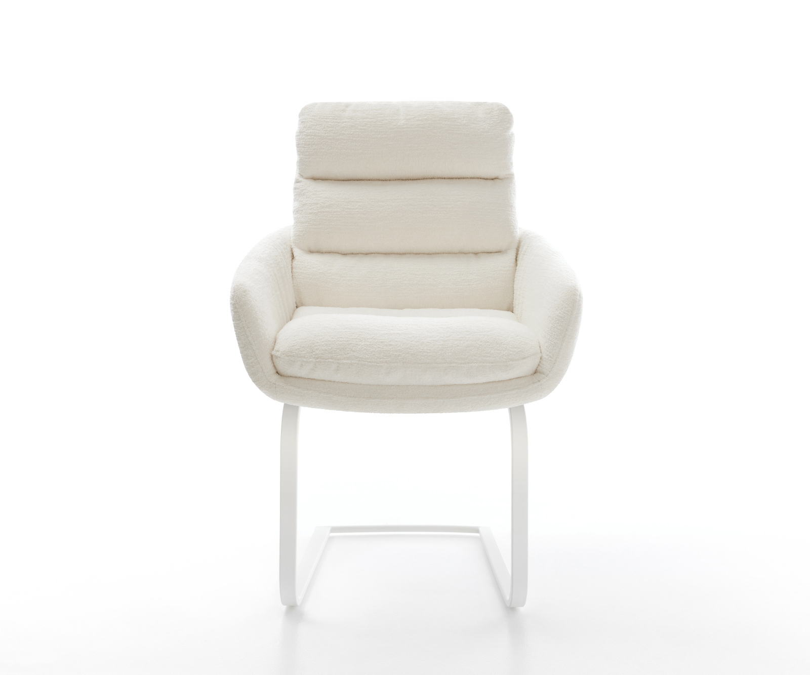 Jídelní židle Abelia-Flex s područkami bouclé měkký béžová jídelní židle plochá bílá - Obrázek 2