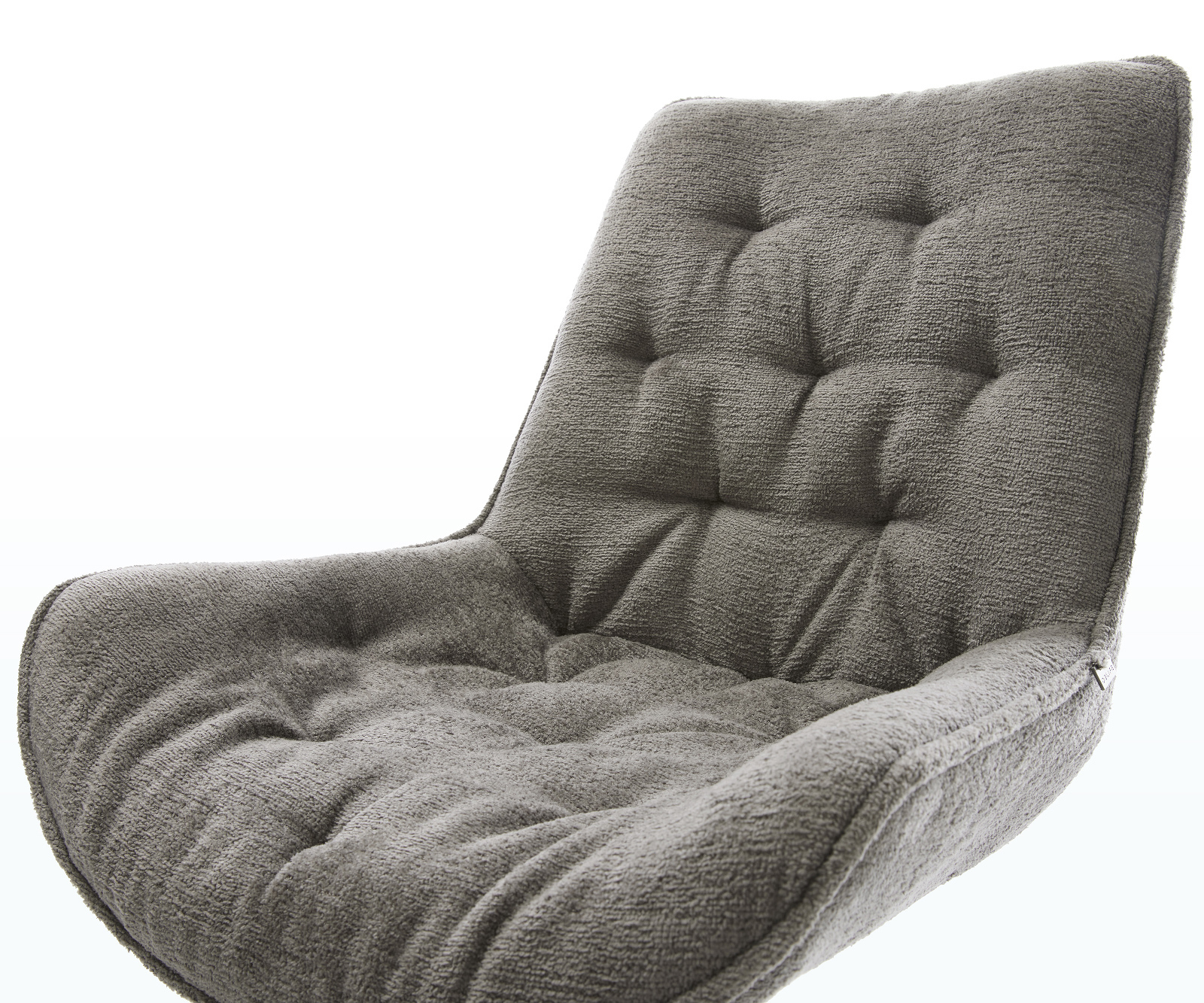 Jídelní židle Taimi-Flex bouclé měkký tmavě béžová 4-nohá zúžená nerezová ocel - Obrázek 4