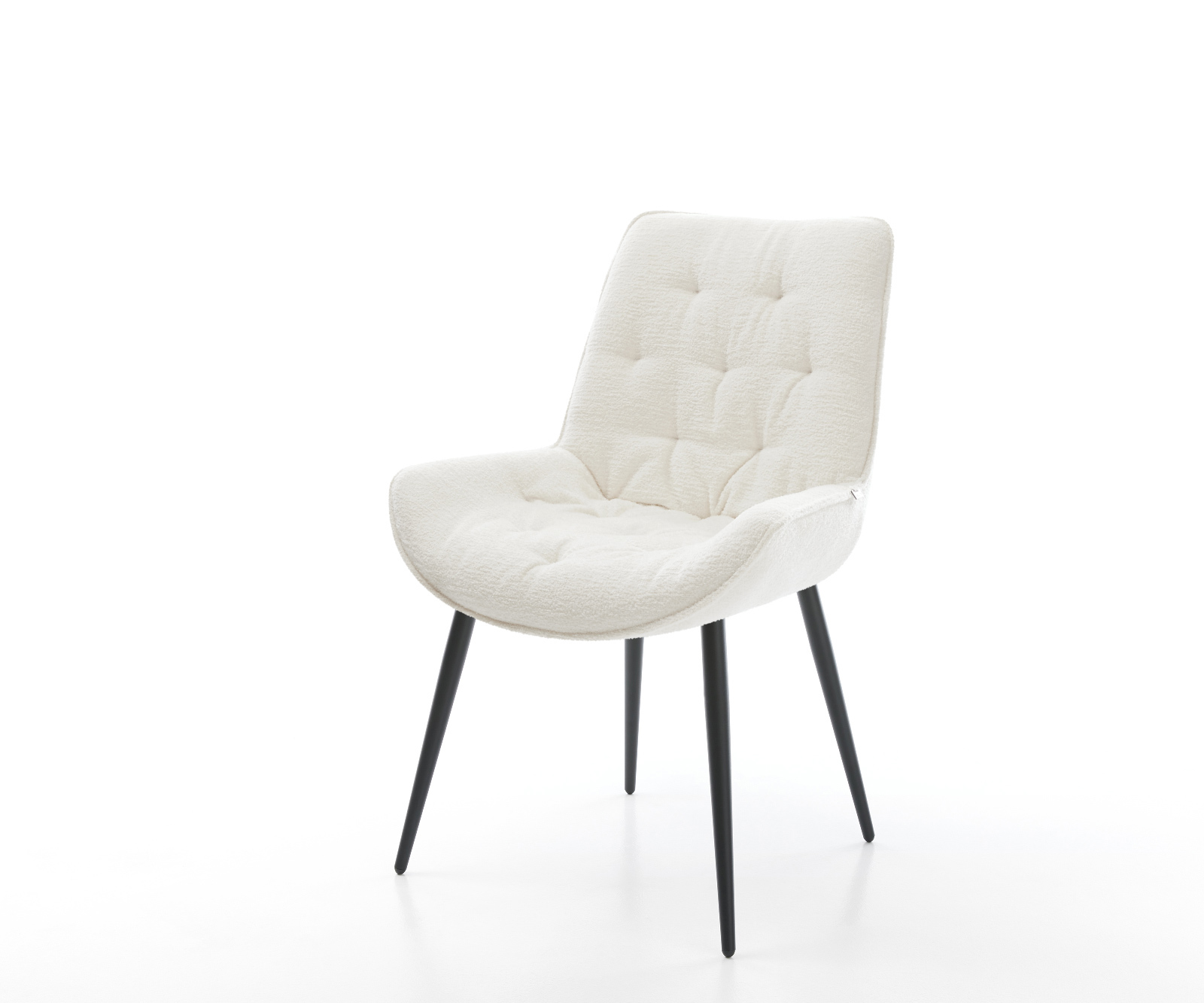 Jídelní židle Taimi-Flex bouclé měkký béžová 4-nohá zúžená černá