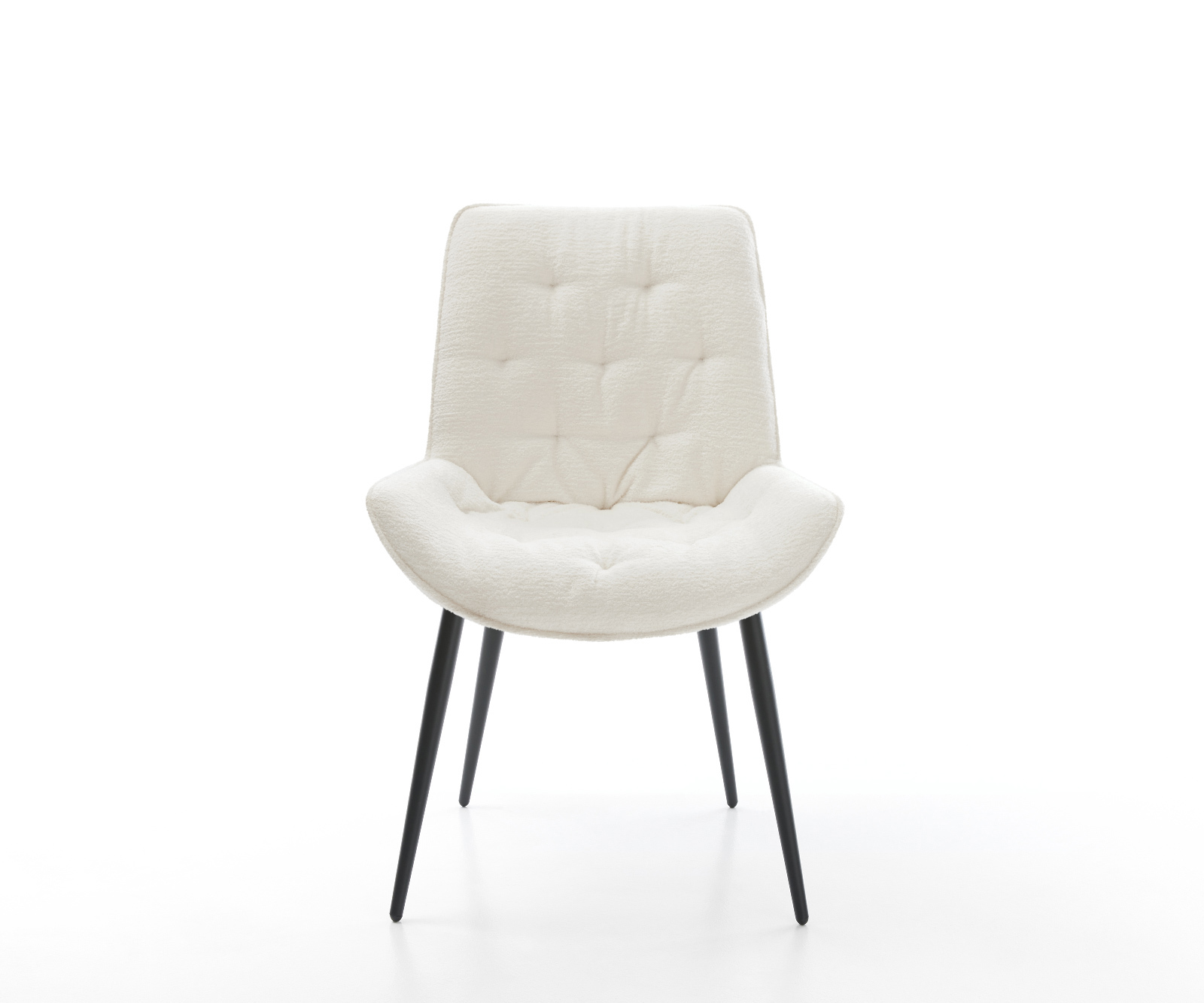 Jídelní židle Taimi-Flex bouclé měkký béžová 4-nohá zúžená černá - Obrázek 2