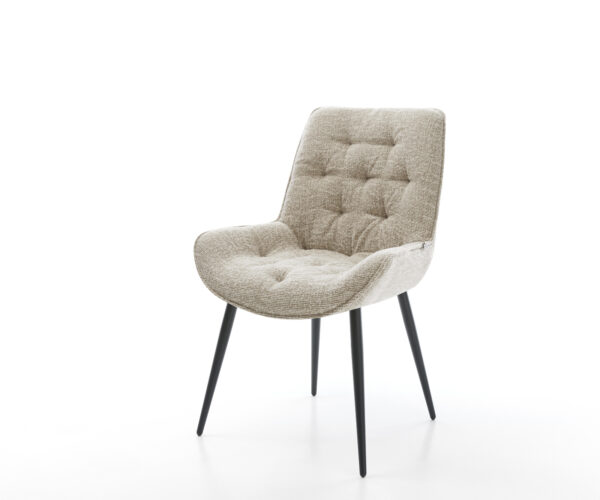 Jídelní židle Taimi-Flex látka Měkký béžová 4-nohá zúžená černá