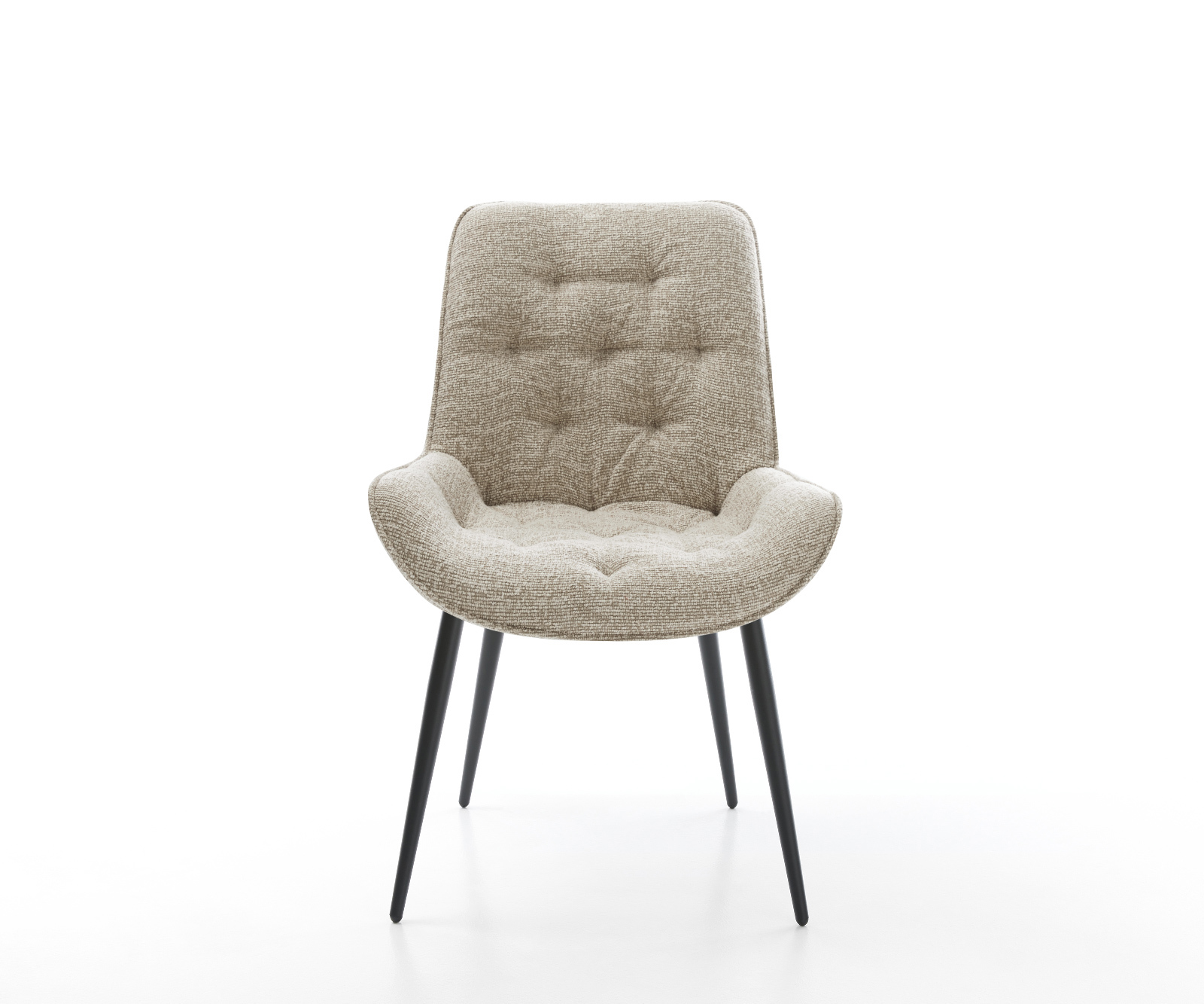 Jídelní židle Taimi-Flex látka Měkký béžová 4-nohá zúžená černá - Obrázek 2