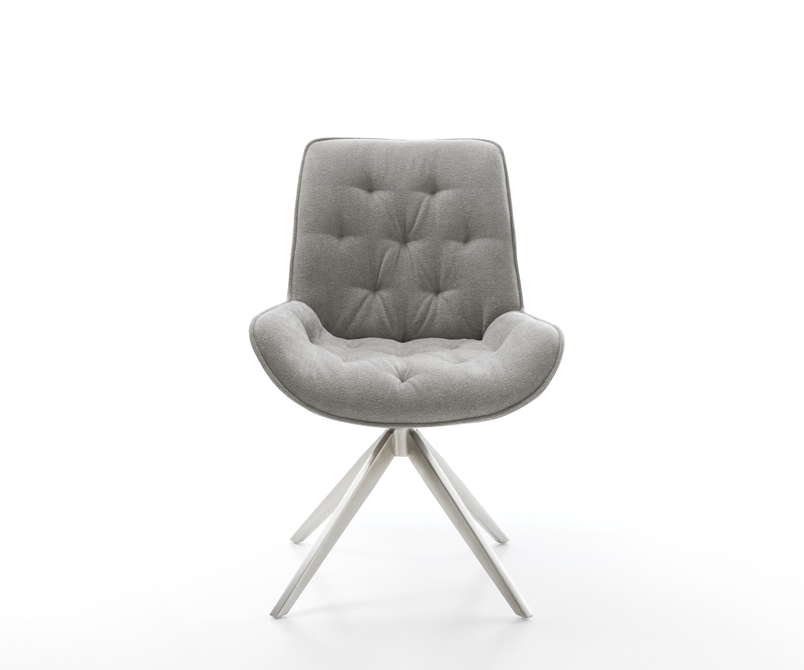 Jídelní židle Taimi-Flex látka Měkký šedá křížová podnož široká nerezová ocel 360° otočný houpací funkce - Obrázek 2