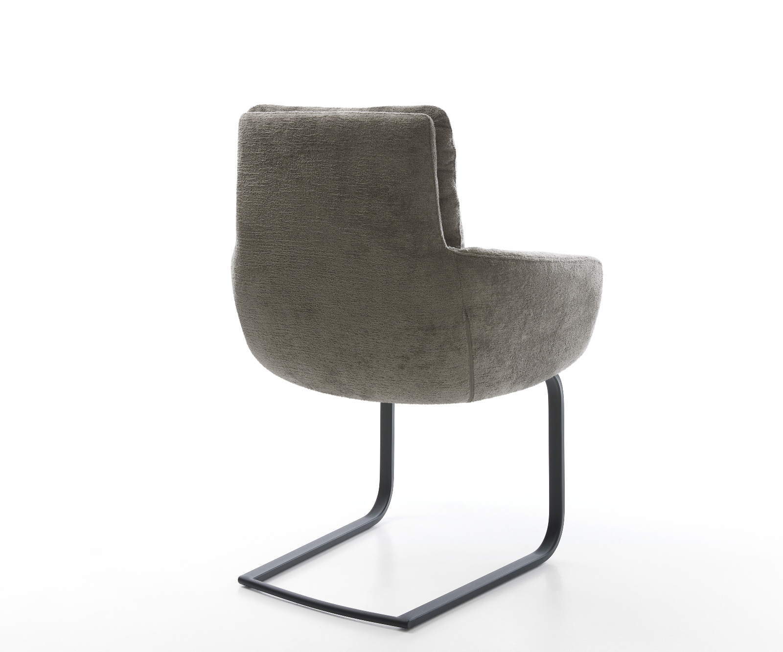 Jídelní židle Abelia-Flex s područkami bouclé měkký tmavě béžová jídelní židle plochá černá - Obrázek 5