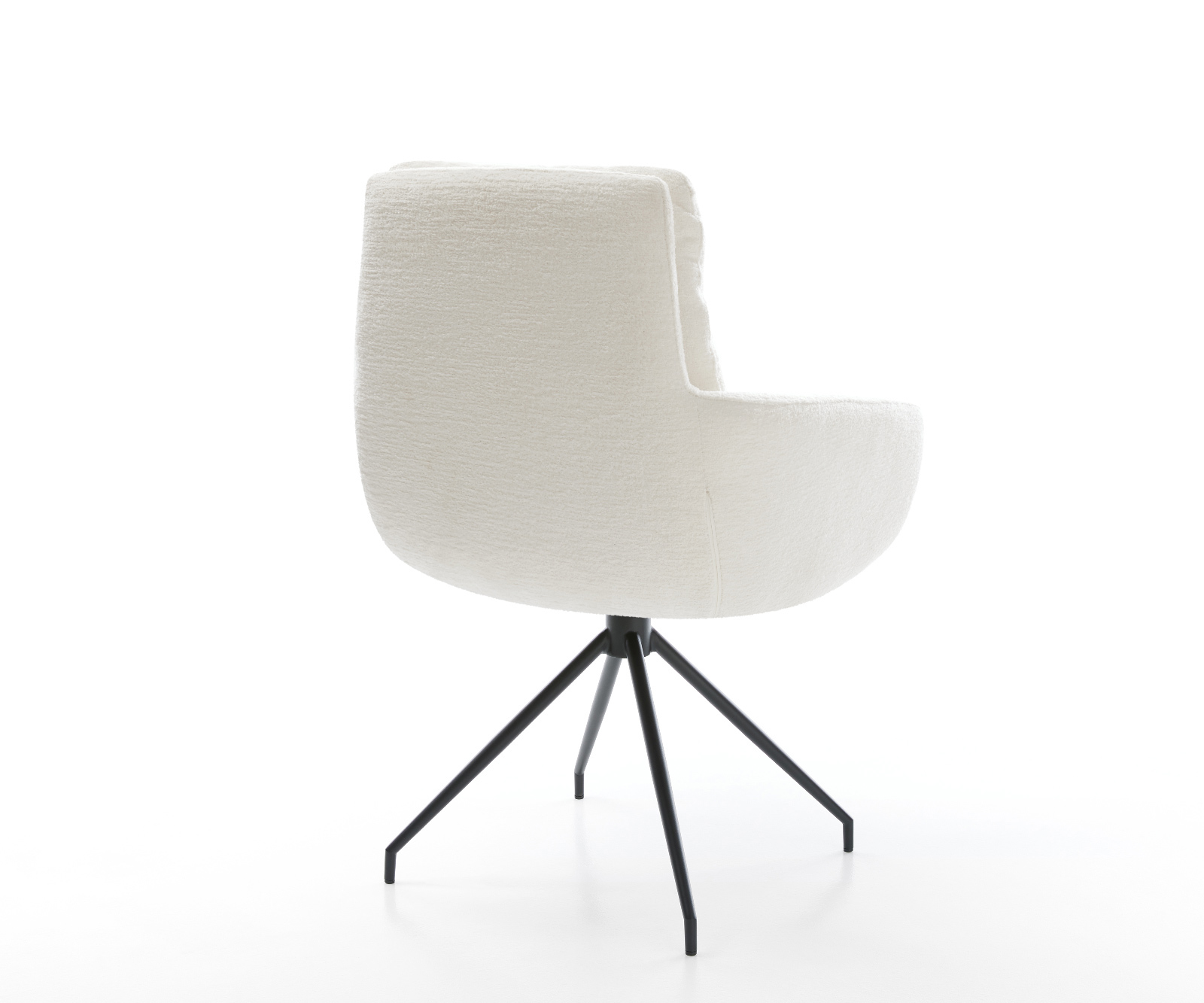 Jídelní židle Abelia-Flex s područkami bouclé měkký béžová křížová podnož zúžená černá - Obrázek 5