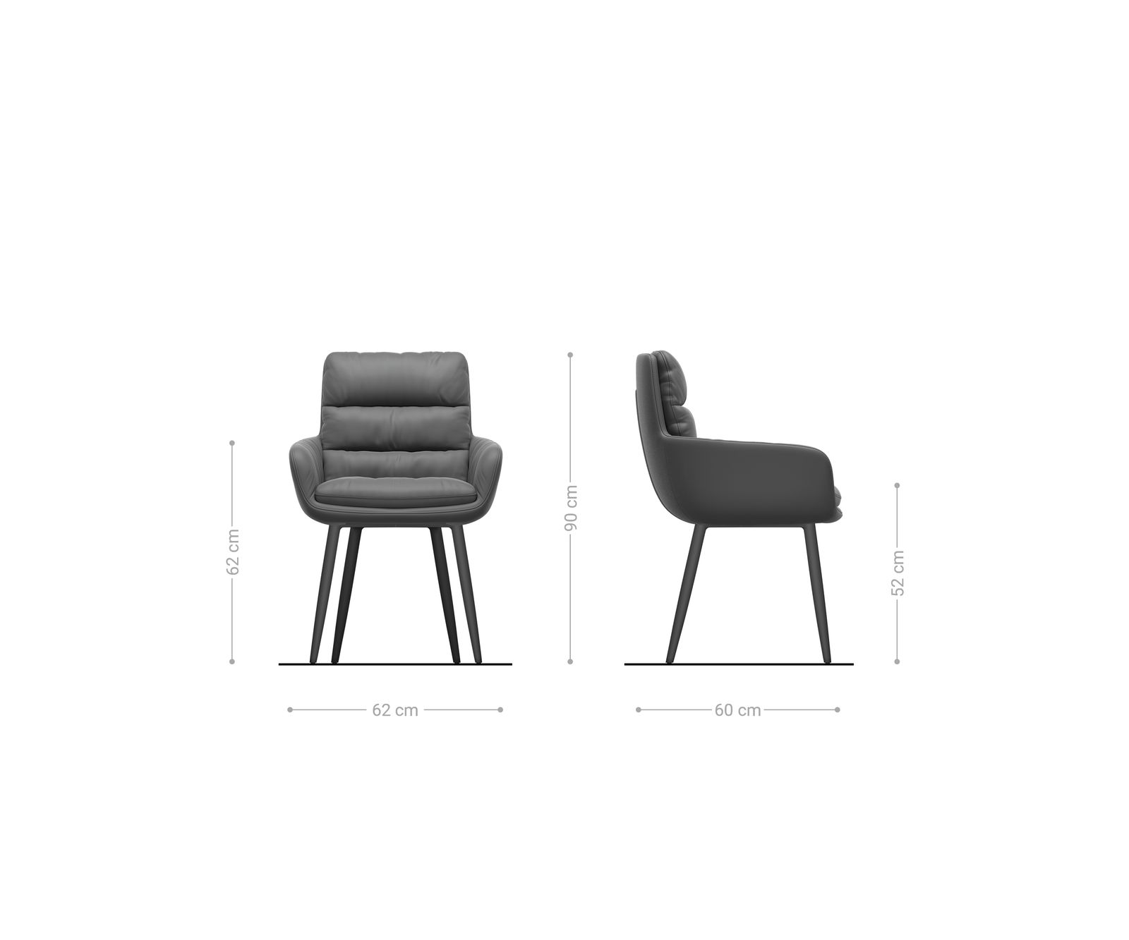 Jídelní židle Abelia-Flex s područkami látka Měkký béžová 4-nohá zúžená nerezová ocel - Obrázek 6