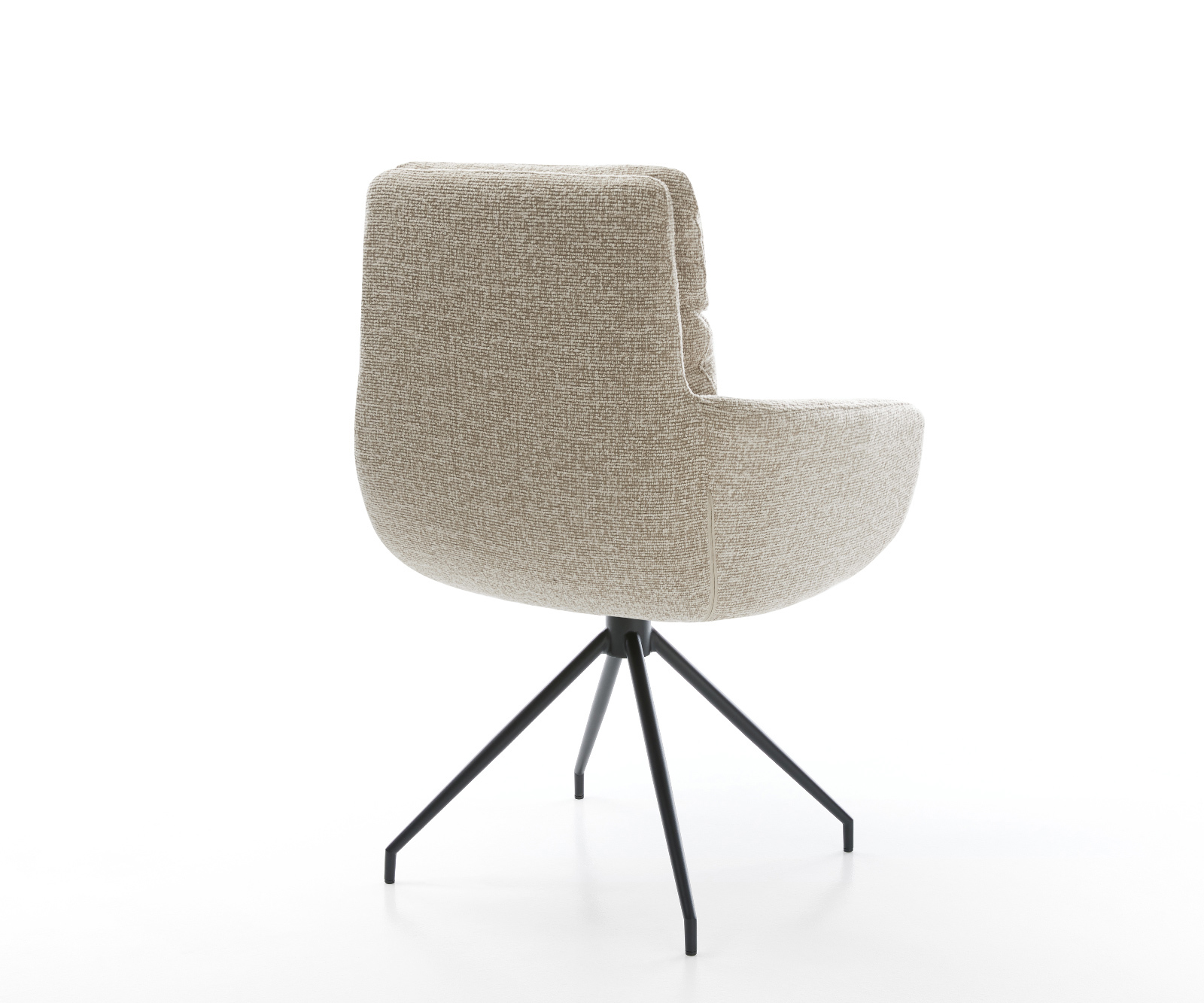 Jídelní židle Abelia-Flex s područkami látka Měkký béžová křížová podnož zúžená černá - Obrázek 5