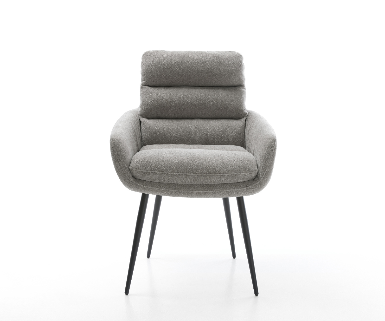 Jídelní židle Abelia-Flex s područkami strukturovaná látka Měkký šedá 4-nohá zúžená černá - Obrázek 2