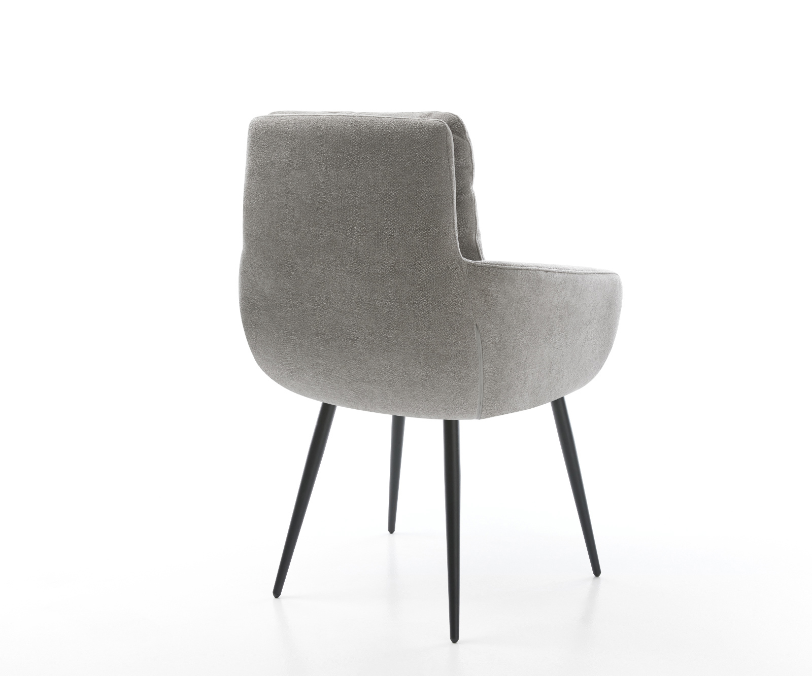 Jídelní židle Abelia-Flex s područkami strukturovaná látka Měkký šedá 4-nohá zúžená černá - Obrázek 5