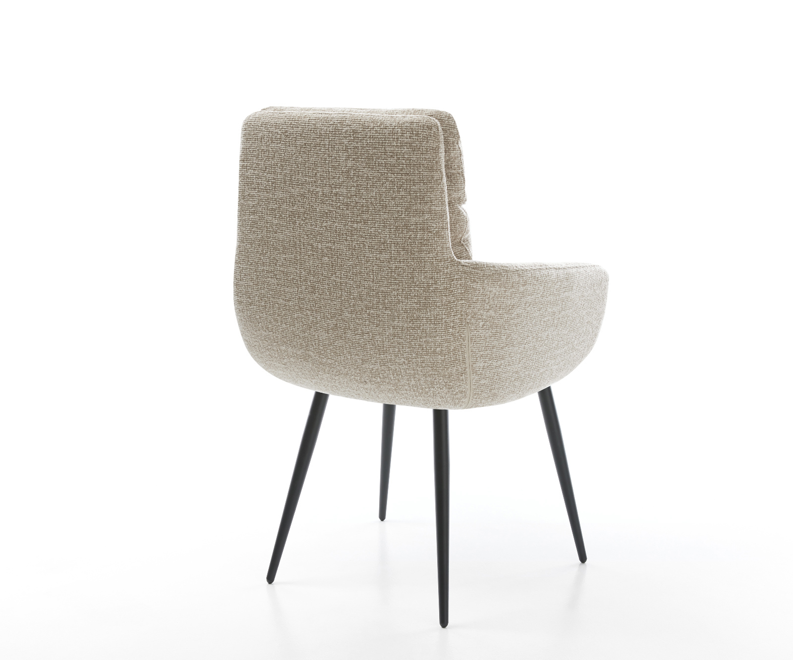 Jídelní židle Abelia-Flex s područkami látka Měkký béžová 4 nohy zúžené černá - Obrázek 5