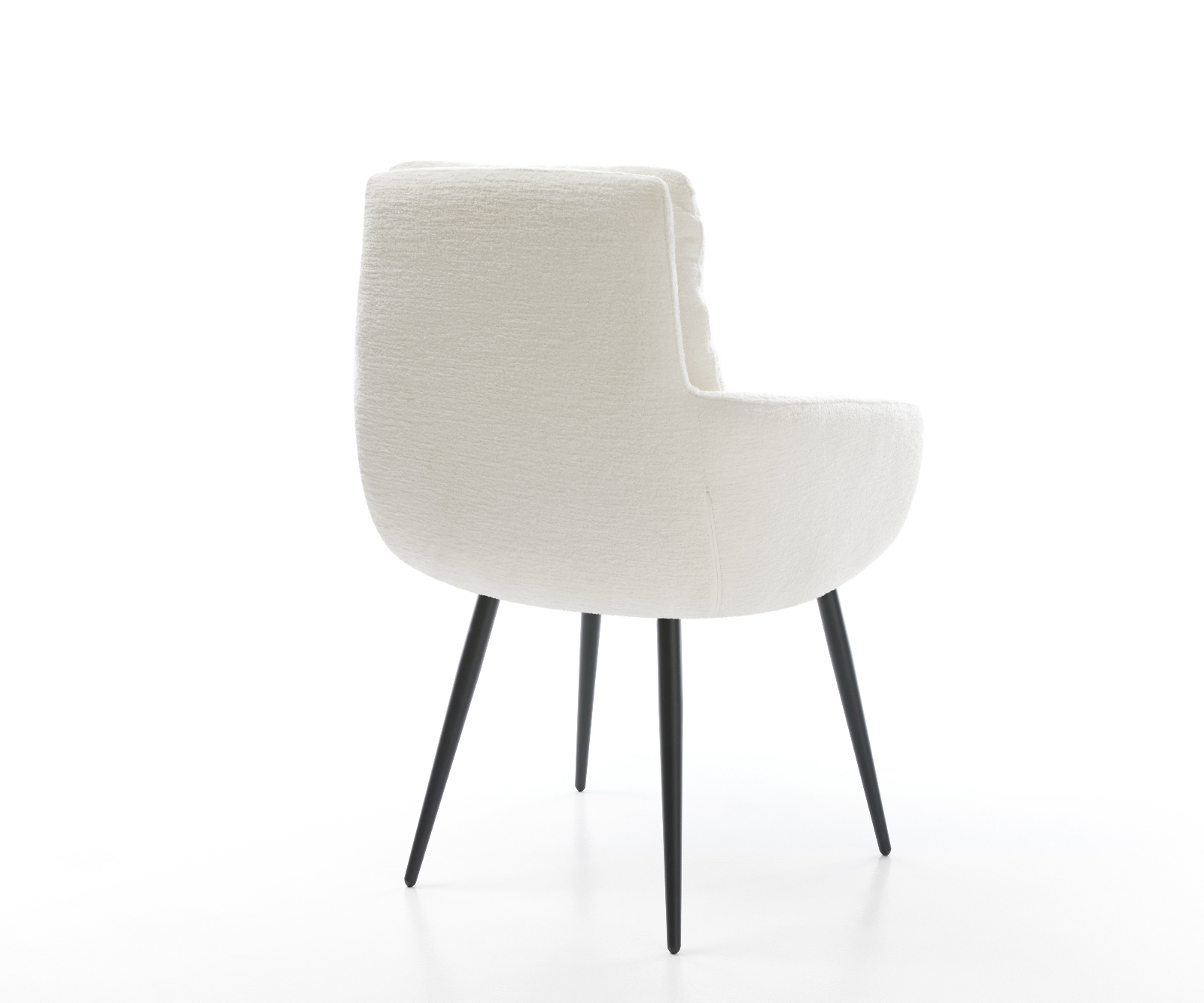 Jídelní židle Abelia-Flex s područkami bouclé měkký béžová 4-nohá zúžená černá - Obrázek 5