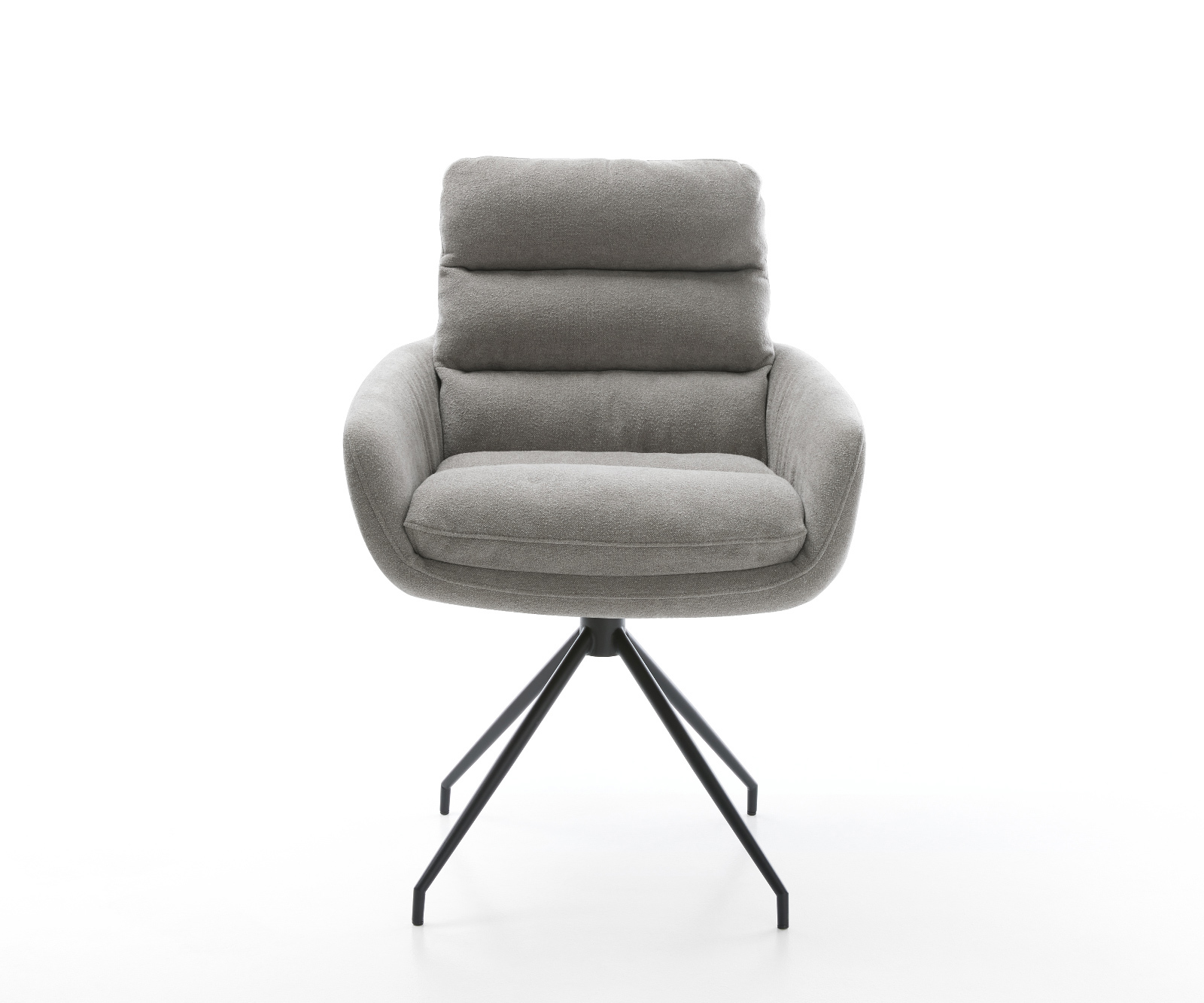 Jídelní židle Abelia-Flex s područkami potahová látka Měkký šedá křížová podnož zúžená černá - Obrázek 2