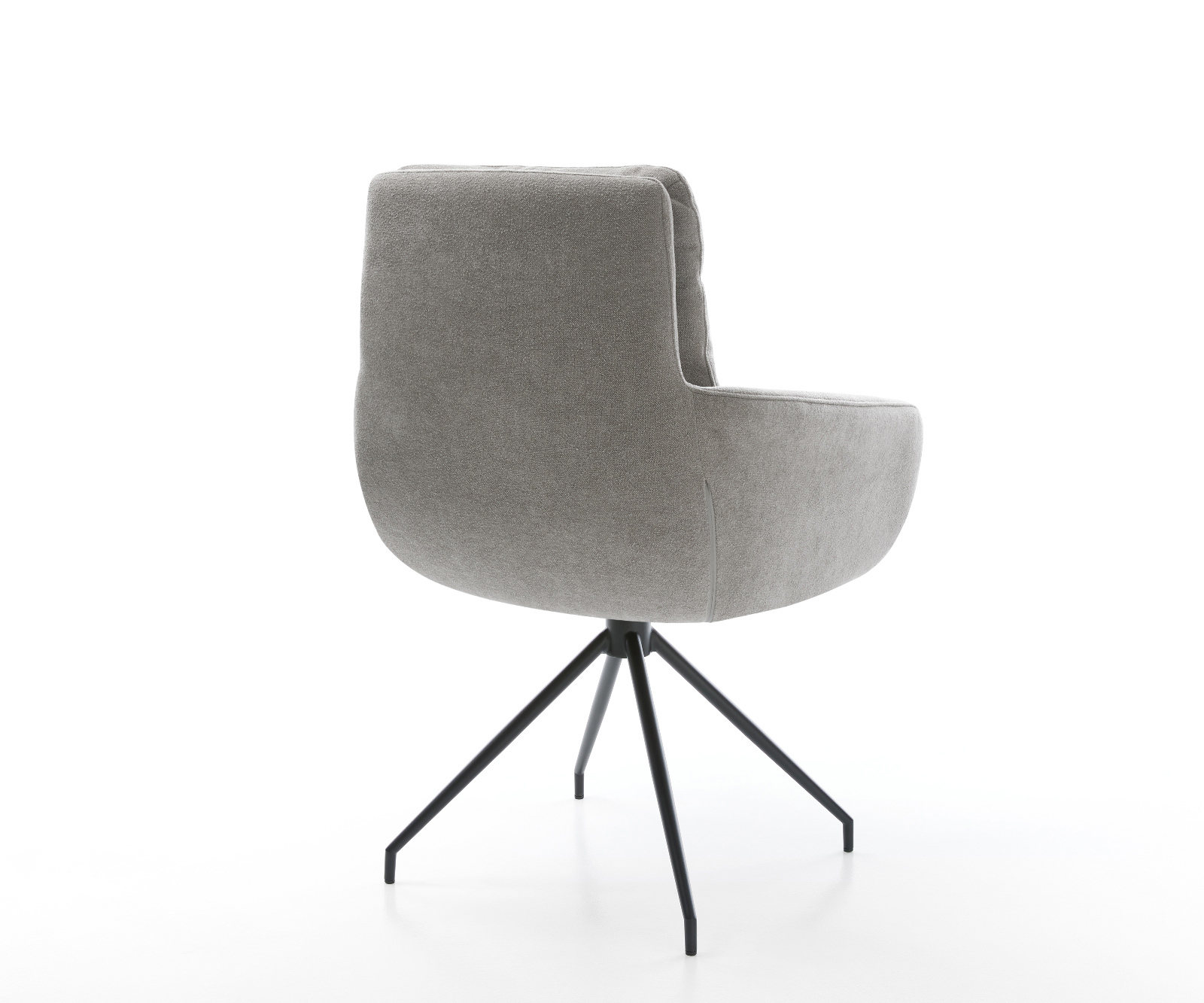 Jídelní židle Abelia-Flex s područkami potahová látka Měkký šedá křížová podnož zúžená černá - Obrázek 5