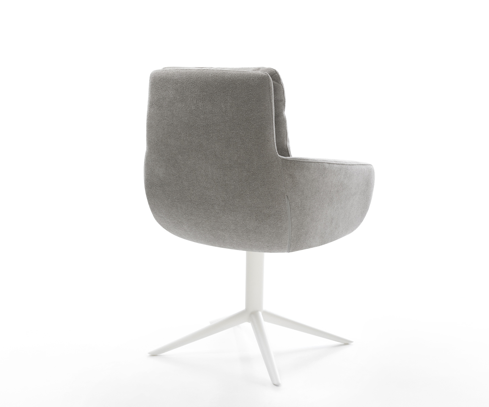 Jídelní židle Abelia-Flex s područkami potahová látka Měkký šedá křížová podnož bílá 360° otočný houpací funkce - Obrázek 5