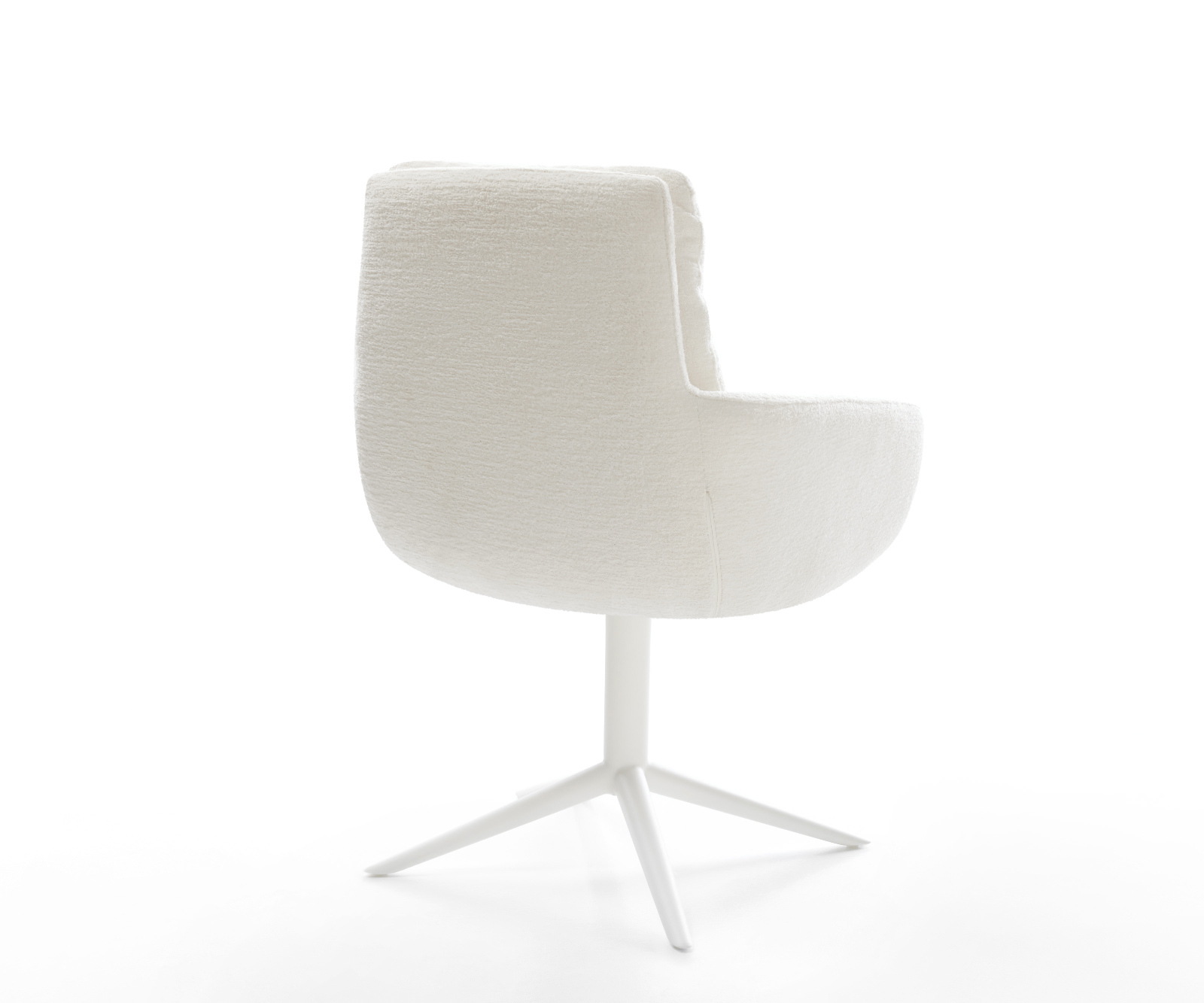 Jídelní židle Abelia-Flex s područkami bouclé měkký béžová bílá křížová podnož otočný o 360° houpací funkce - Obrázek 5