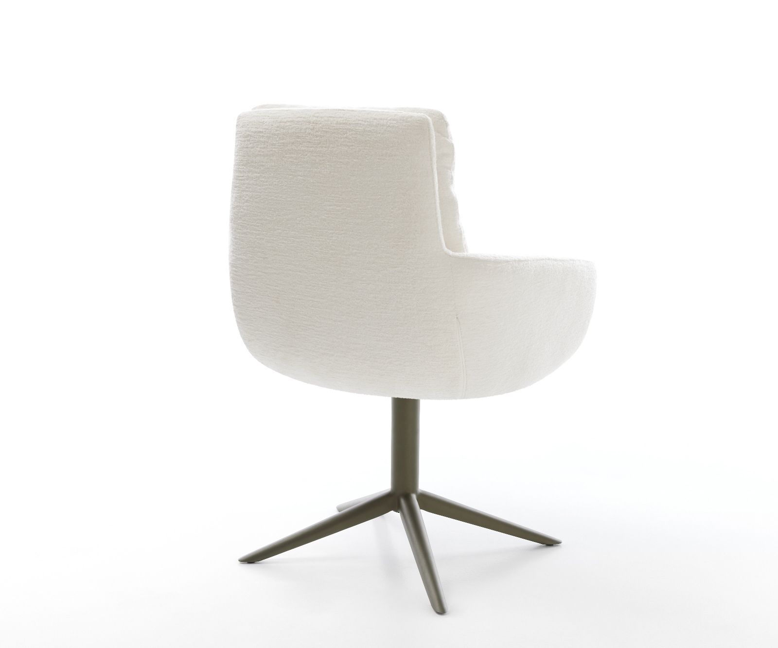 Jídelní židle Abelia-Flex s područkami bouclé měkký béžová křížová podnož titanová barva 360° otočný houpací funkce - Obrázek 5