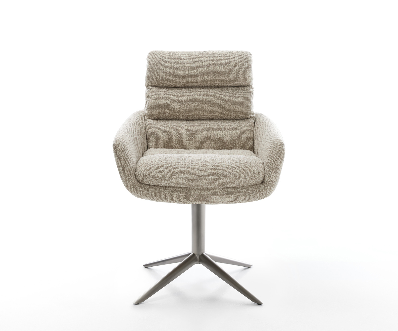 Jídelní židle Abelia-Flex s područkami látka Měkký béžová křížová podnož grafit 360° otočný houpací funkce - Obrázek 2