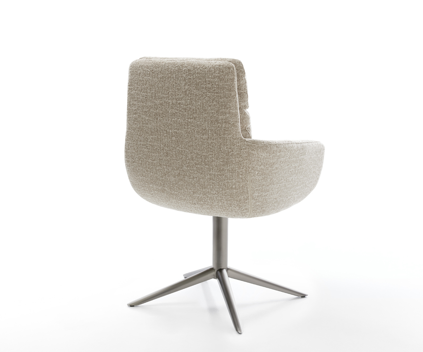 Jídelní židle Abelia-Flex s područkami látka Měkký béžová křížová podnož grafit 360° otočný houpací funkce - Obrázek 5