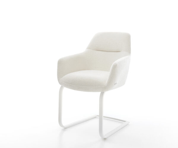 Jídelní židle Pejo-Flex bouclé měkký béžová jídelní židle plochá bílá taštičkové pružiny