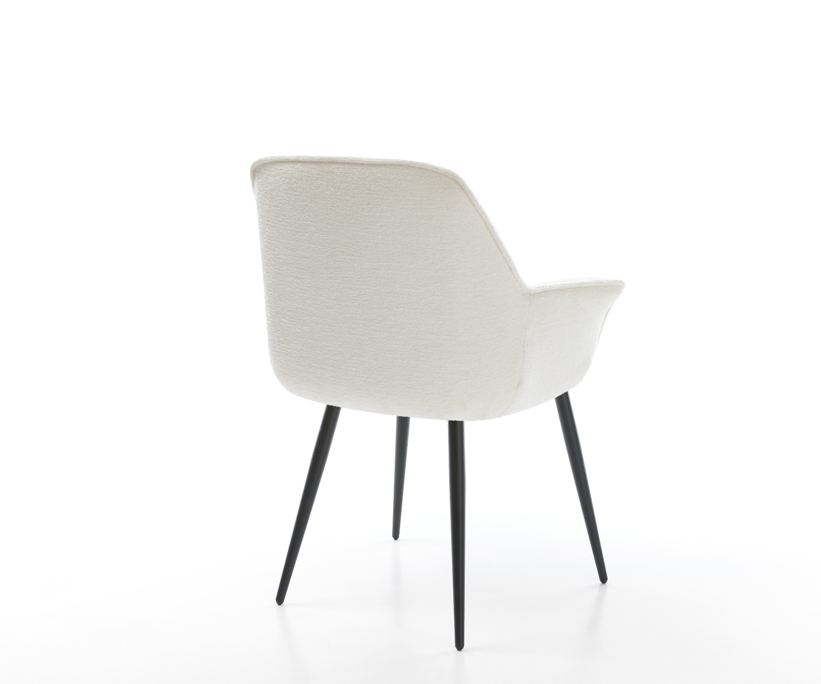 Jídelní židle Keila-Flex s područkami bouclé měkký béžová 4-nohá zúžená černá - Obrázek 5