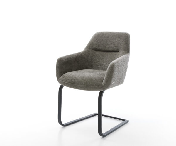 Jídelní židle Pejo-Flex bouclé měkký tmavě béžová jídelní židle plochá černá taštičkové pružiny