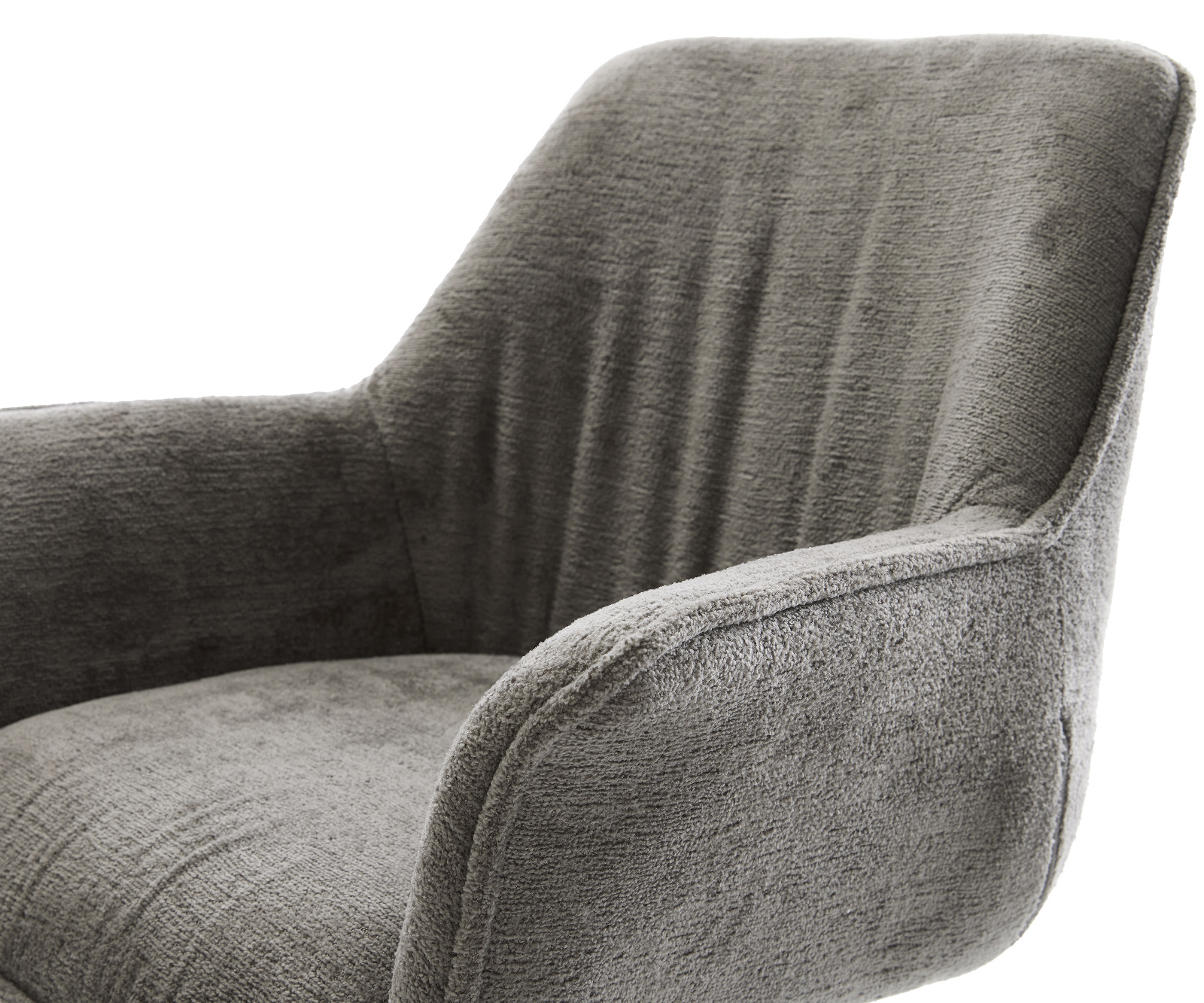 Jídelní židle Keila-Flex s područkami bouclé měkký tmavě béžová křížová podnož zúžená nerezová ocel - Obrázek 4