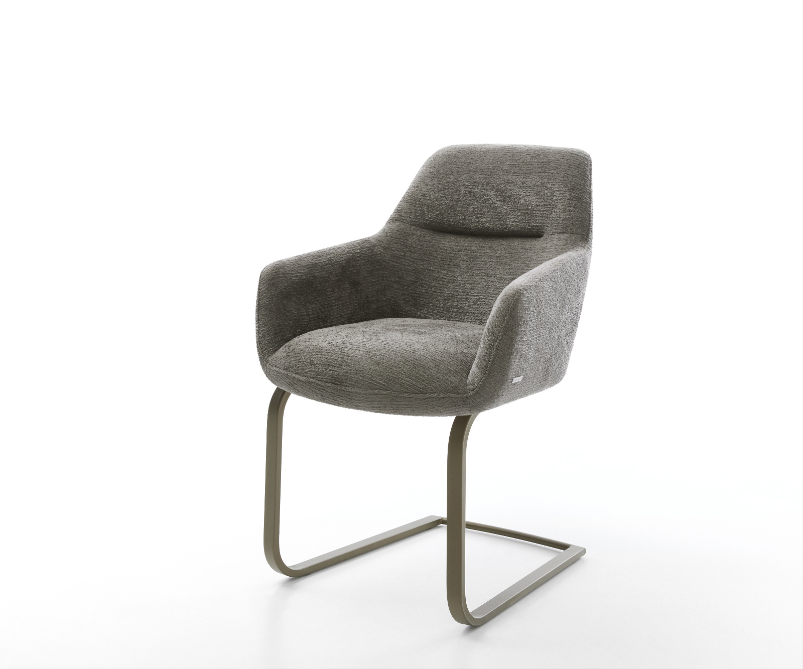 Jídelní židle Pejo-Flex bouclé měkký tmavě béžová jídelní židle plochý titanová barva taštičkové pružiny