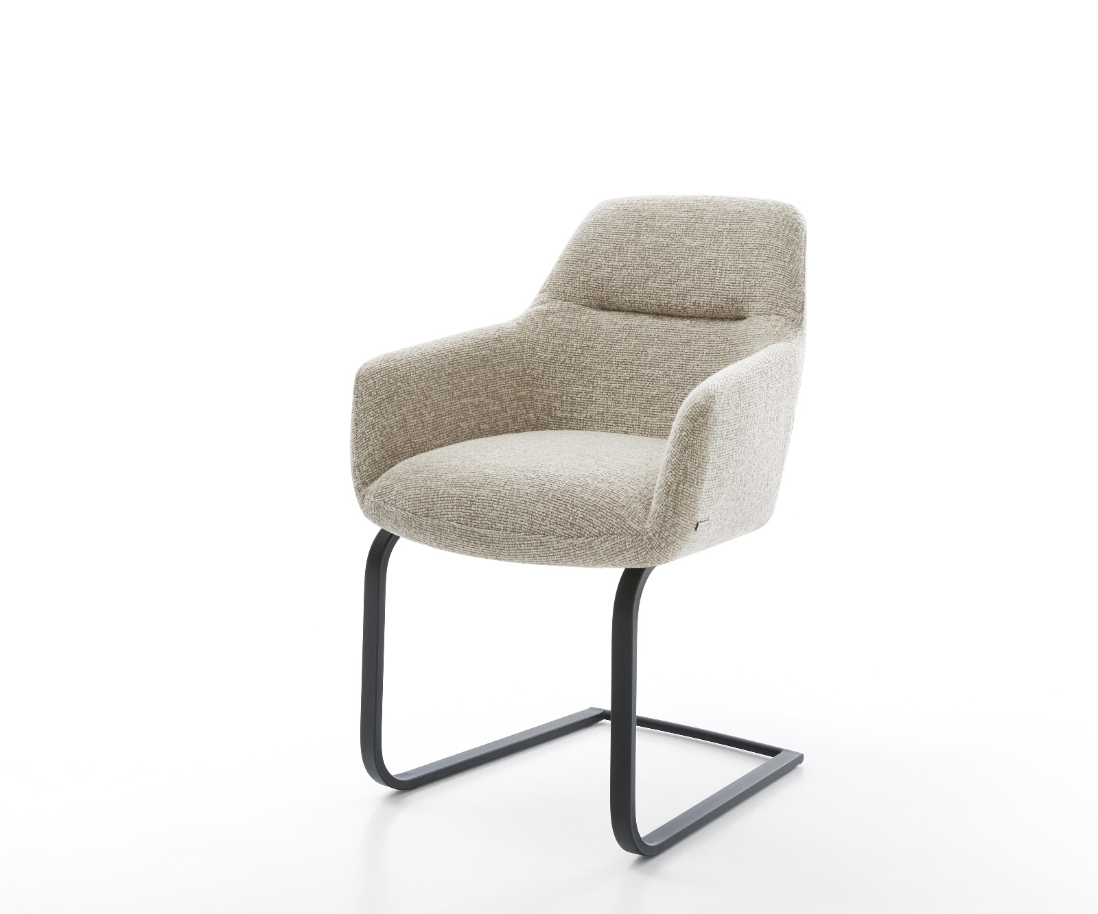 Jídelní židle Pejo-Flex tkanina Měkký béžová jídelní židle plochá černá taštičkové pružiny