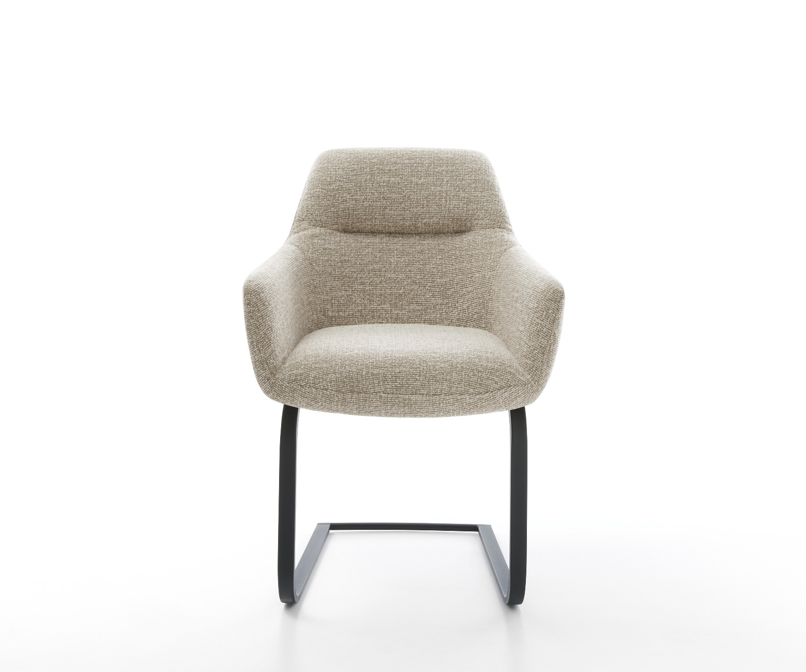 Jídelní židle Pejo-Flex tkanina Měkký béžová jídelní židle plochá černá taštičkové pružiny - Obrázek 2