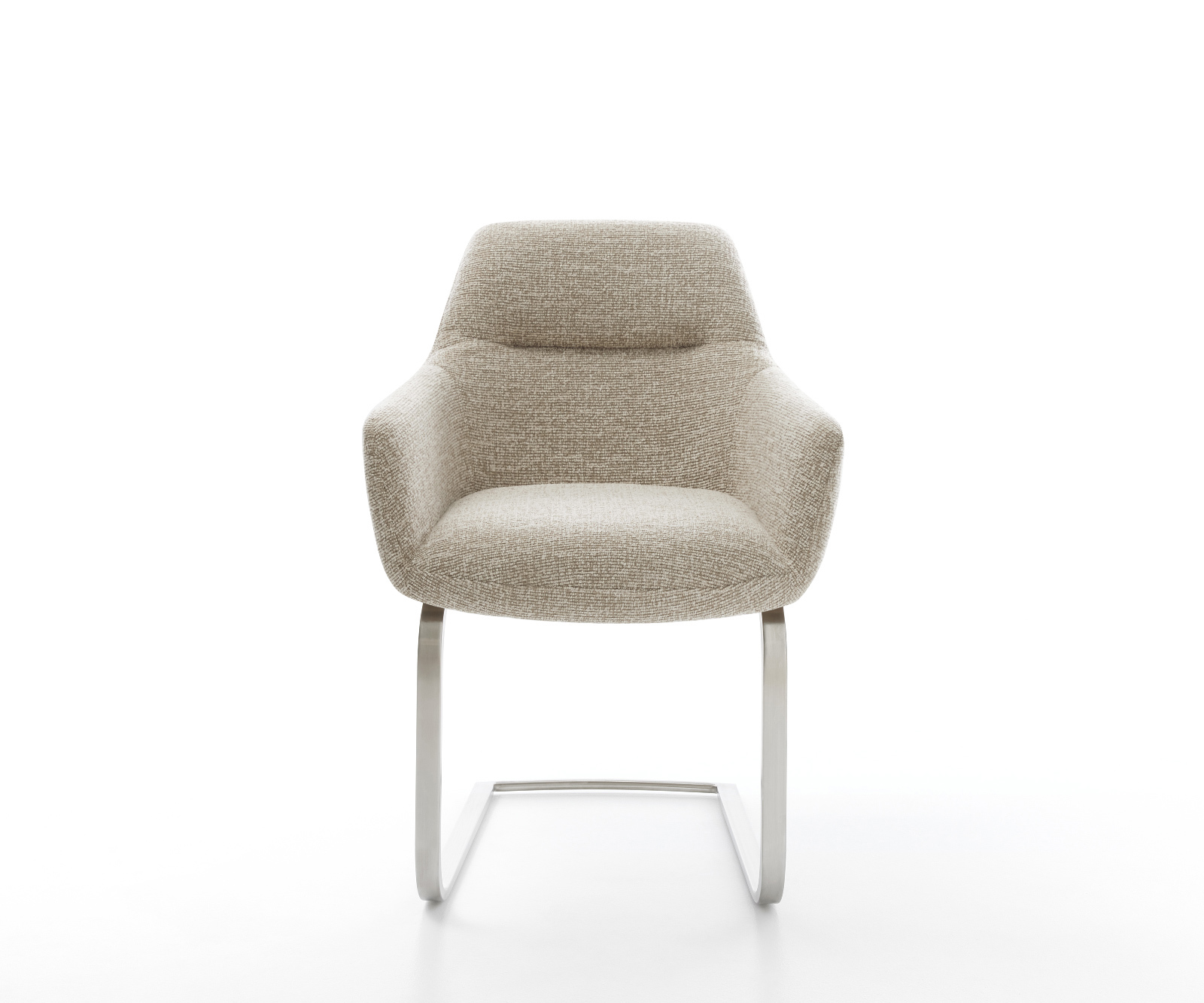 Jídelní židle Pejo-Flex tkanina Měkký béžová jídelní židle plochá nerezová ocel taštičkové pružiny - Obrázek 2