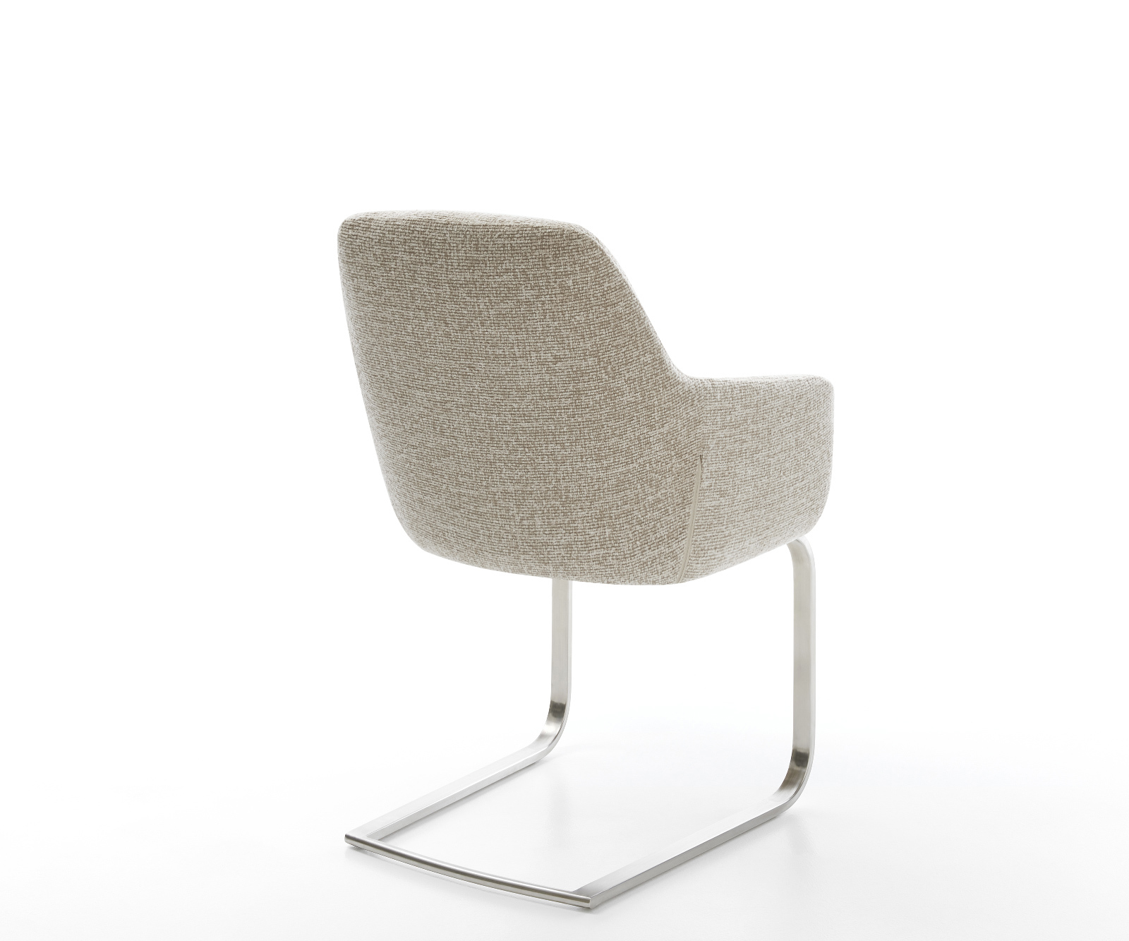 Jídelní židle Pejo-Flex tkanina Měkký béžová jídelní židle plochá nerezová ocel taštičkové pružiny - Obrázek 5