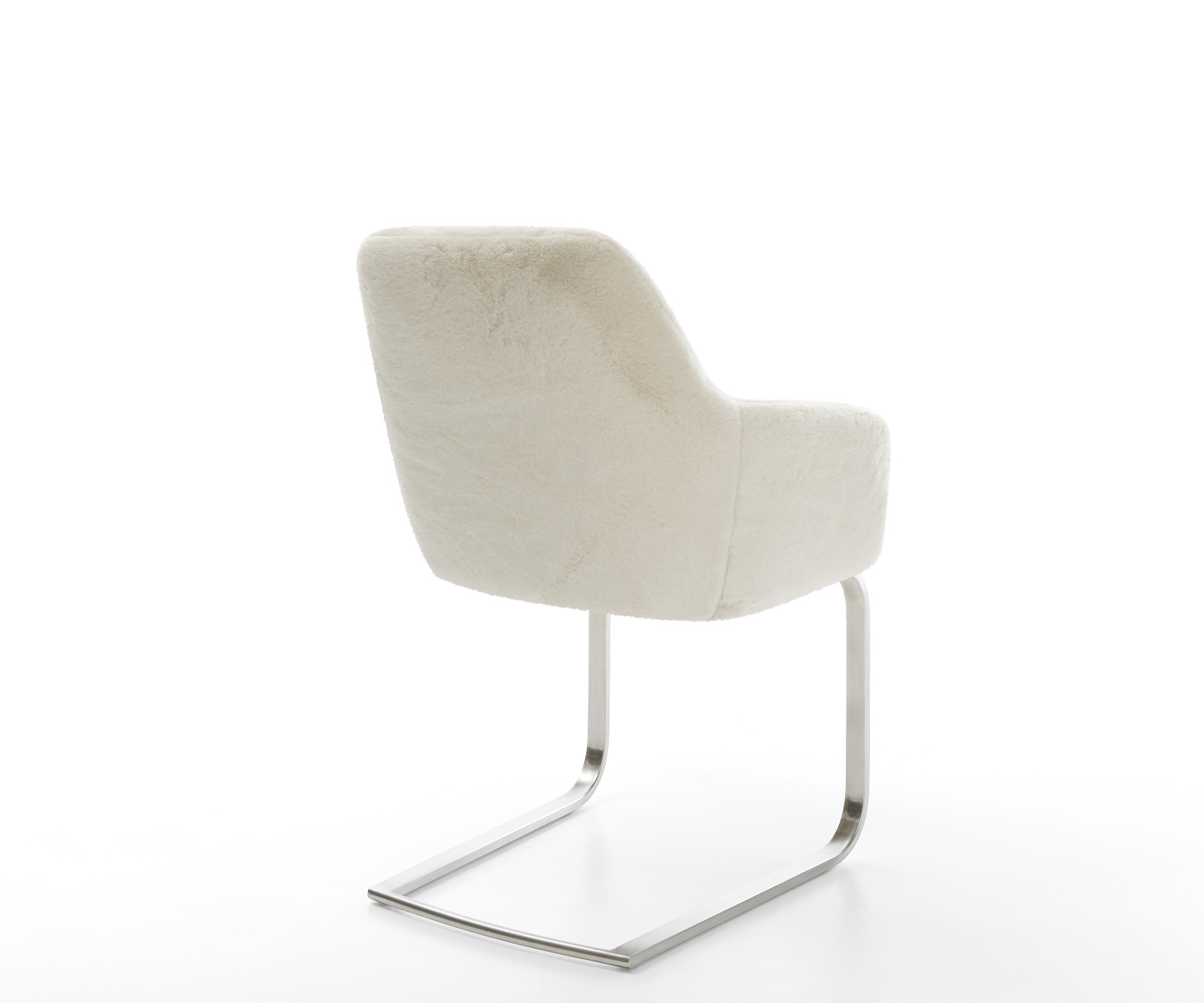 Jídelní židle Pejo-Flex plyšový manšestr krémová bílá jídelní židle plochý nerezová ocel taštičkové pružiny - Obrázek 5