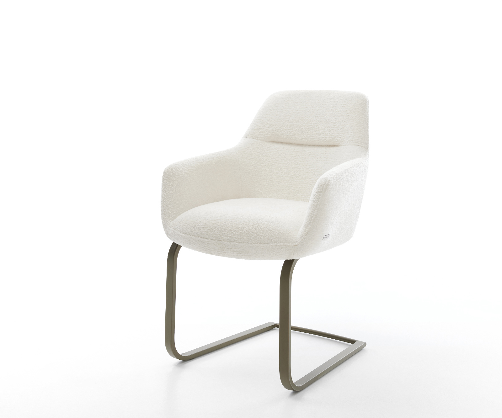 Jídelní židle Pejo-Flex bouclé měkký béžová jídelní židle plochý titanová barva taštičkové pružiny