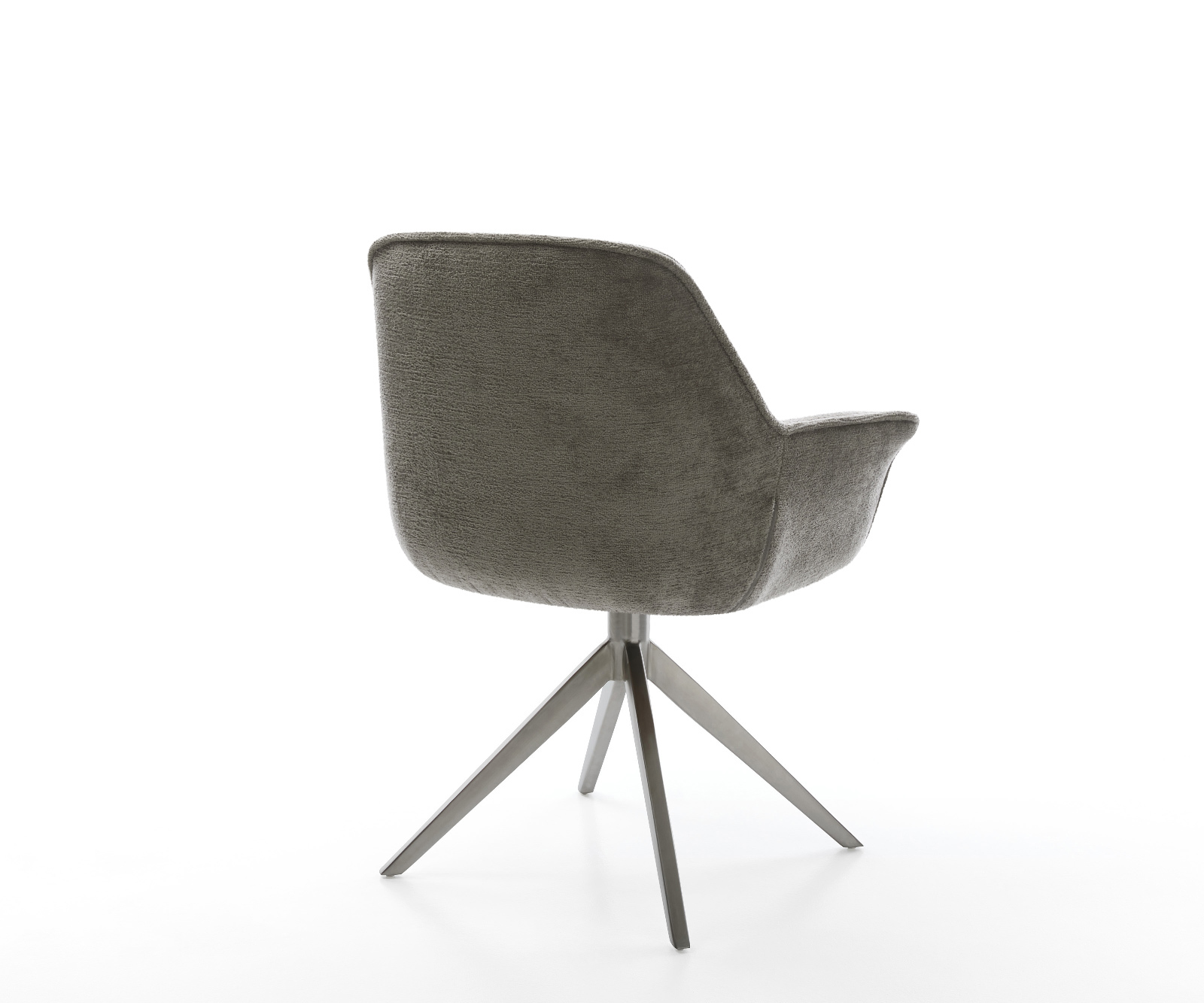 Jídelní židle Keila-Flex s područkami bouclé měkký tmavě béžová křížová podnož široká grafitová 360° otočná houpací funkce - Obrázek 5