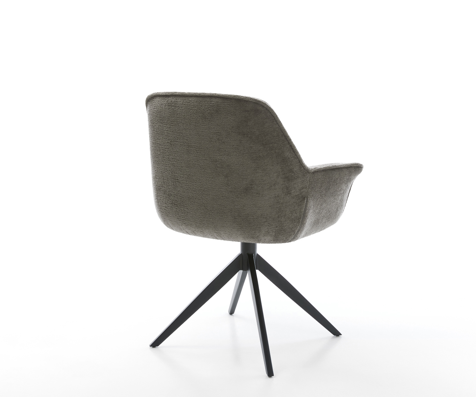 Jídelní židle Keila-Flex s područkami bouclé měkký tmavě béžová křížová podnož široká černá 360° otočný houpací funkce - Obrázek 5