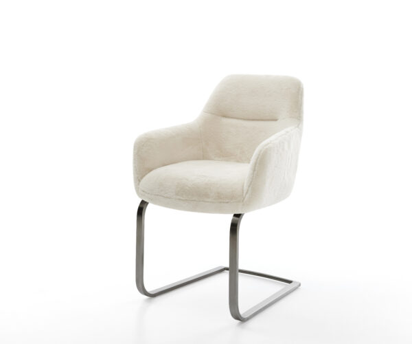 Jídelní židle Pejo-Flex plyšový manšestr krémová-bílá jídelní židle plochá grafit taštičkové pružiny