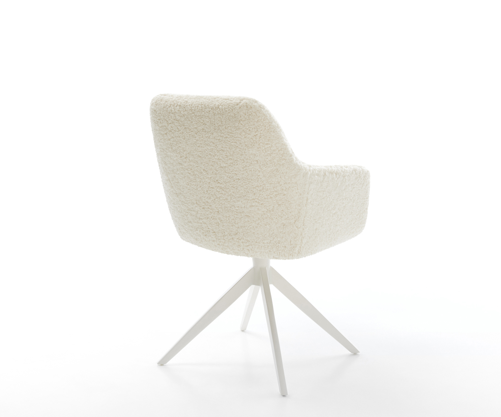 Jídelní židle Pejo-Flex plyšový manšestr béžová křížová podnož široká bílá 360° otočný houpací funkce taštičkové pružiny - Obrázek 5