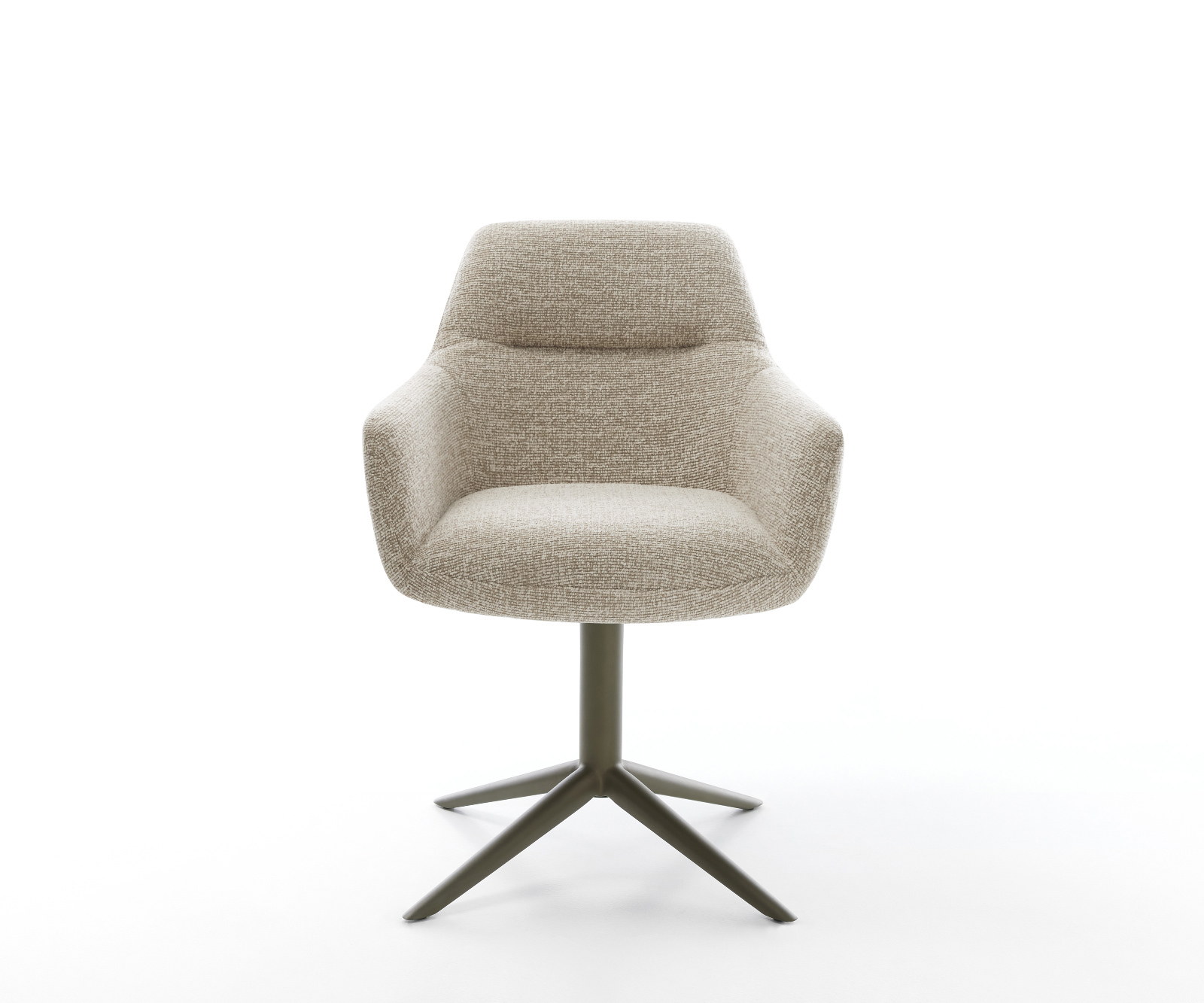 Jídelní židle Pejo-Flex tkanina Měkký béžová křížová podnož Titanová barva 360° otočný houpací funkce taštičkové pružiny - Obrázek 2